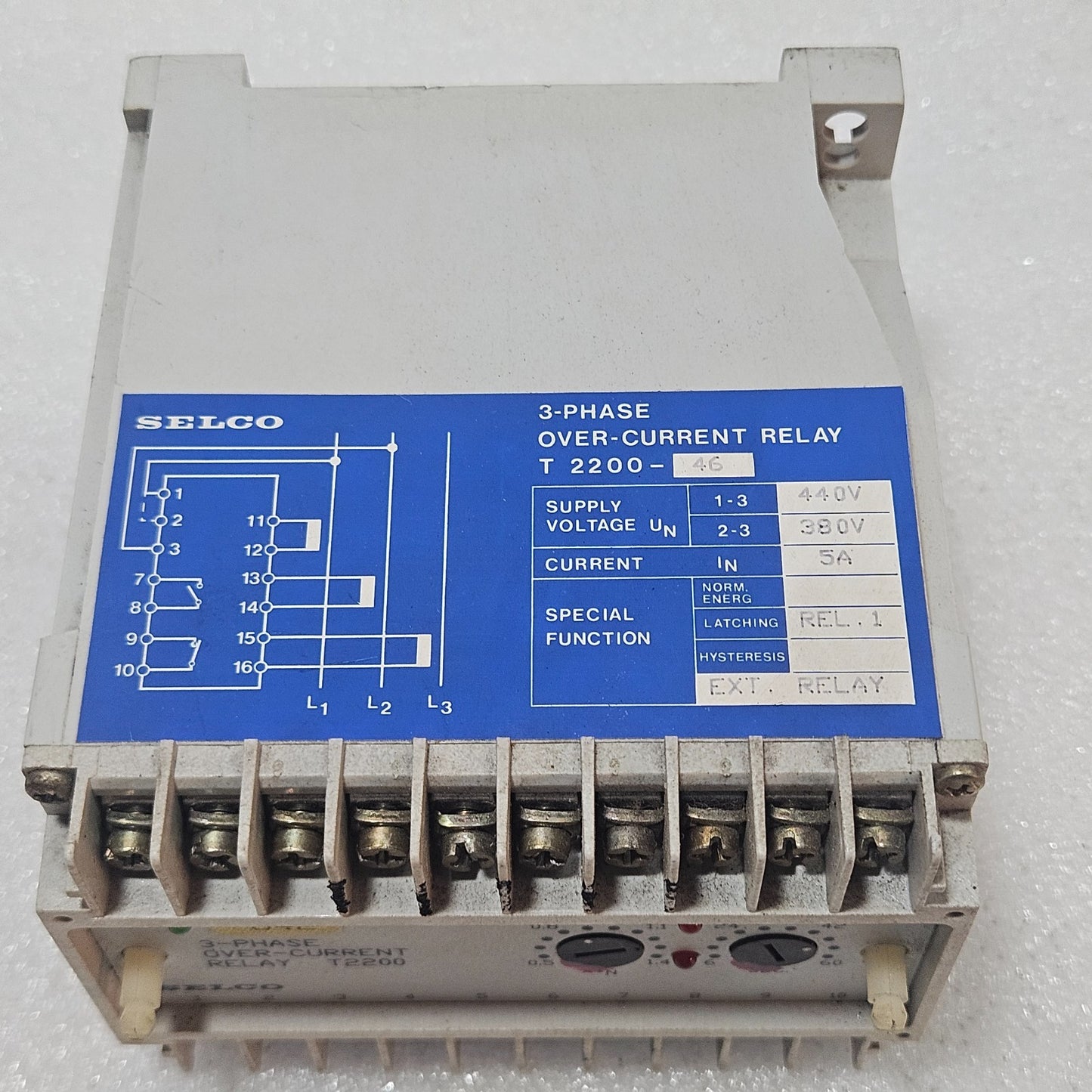 SELCO T2200-46 3-Phase Overcurrent Relay | 5A | 380 / 440V AC