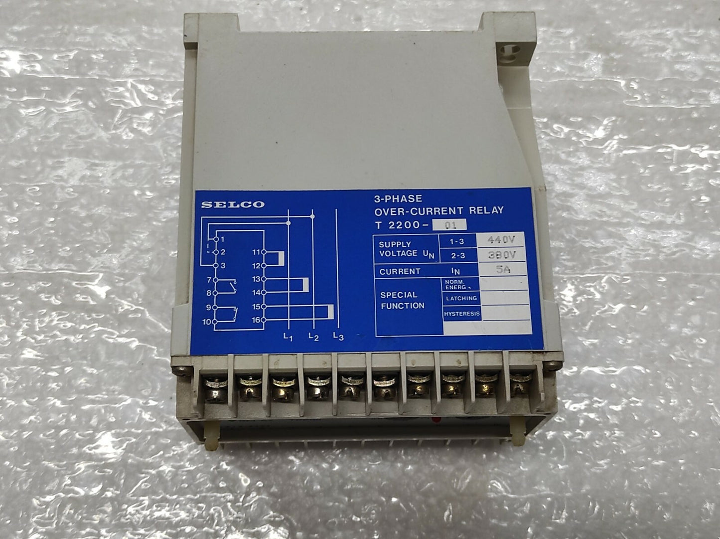 SELCO T2200-01 3-PHASE OVERCURRENT RELAY | 5A | 380 / 440V AC