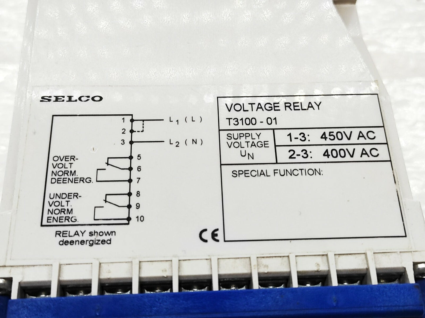 SELCO T3100-01 VOLTAGE RELAY | 400 / 450V AC SUPPLY