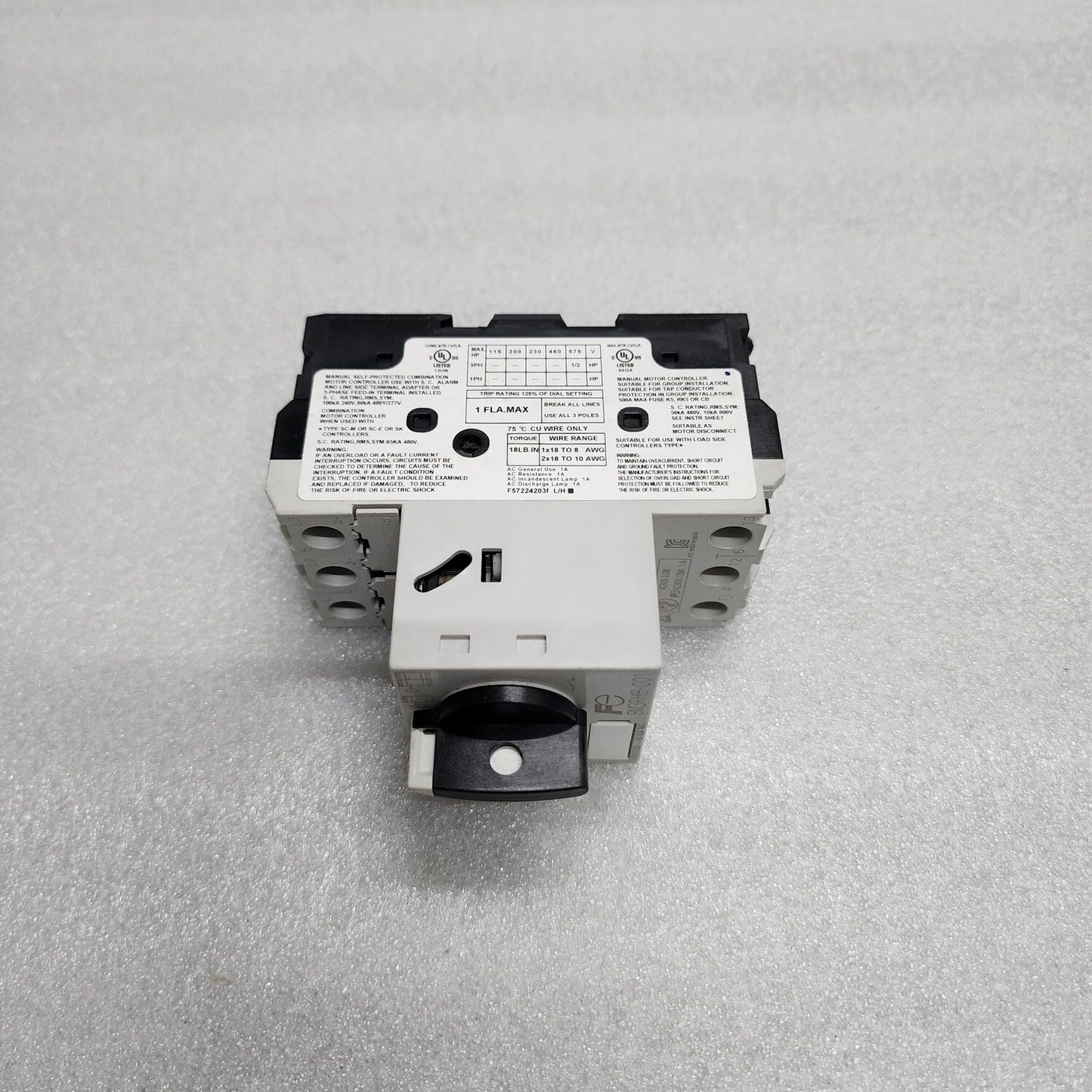 FUJI ELECTRIC BM3RHB-001 MANUAL MOTOR STARTER 0.63-1A