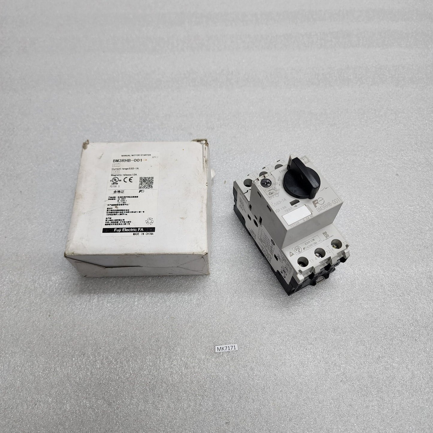 FUJI ELECTRIC BM3RHB-001 MANUAL MOTOR STARTER 0.63-1A