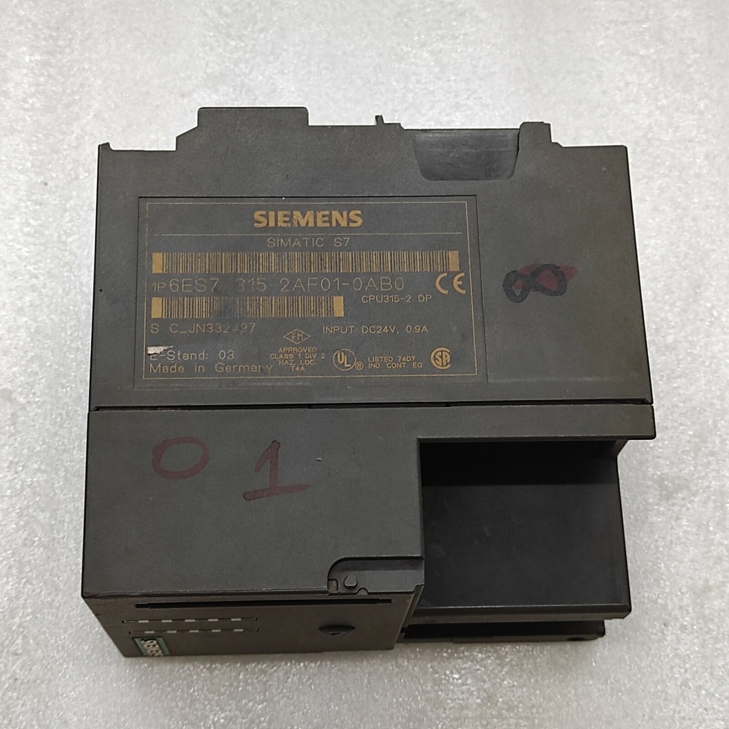 SIEMENS 6ES7 315-2AF01-0AB0 CPU 315-2 DP DAMAGED - BROKEN