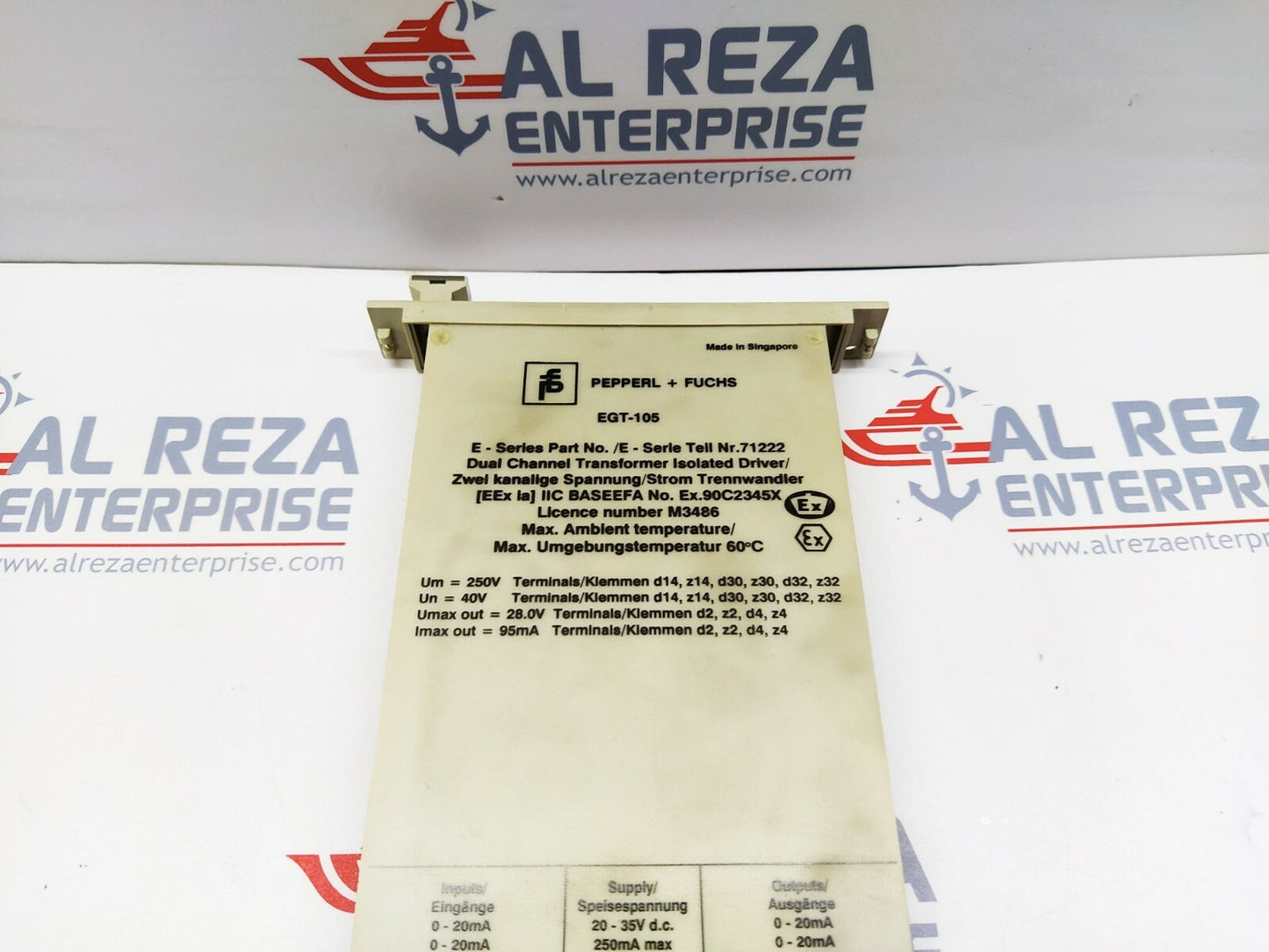 PEPPERL + FUCHS EGT-105 DUAL CHANNEL TRANSFORMER ISOLATED DRIVER 71222