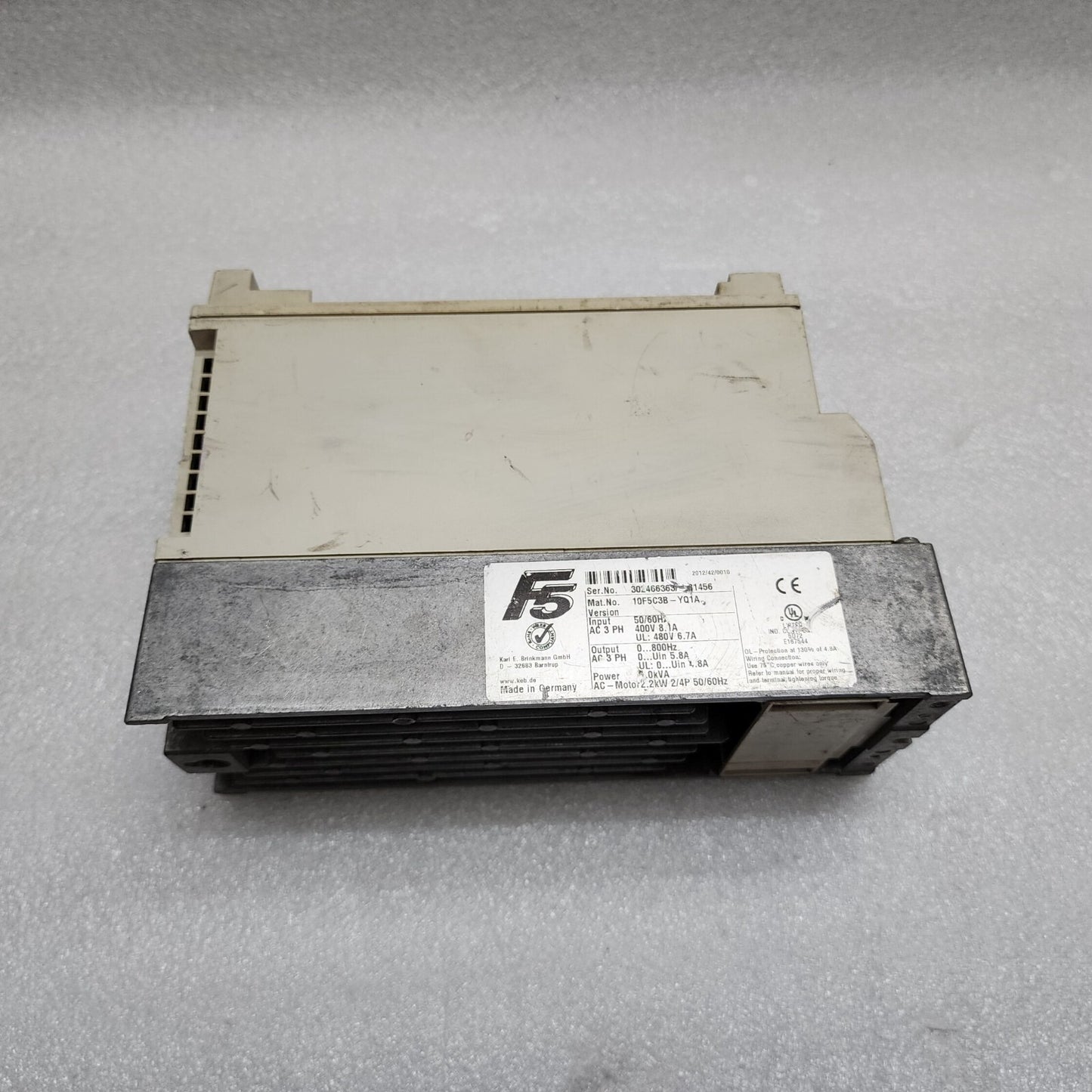 KARL E BRINKMANN 10.F5.C3B-YQ1A KEB INVERTER DRIVE 4.0 KVA