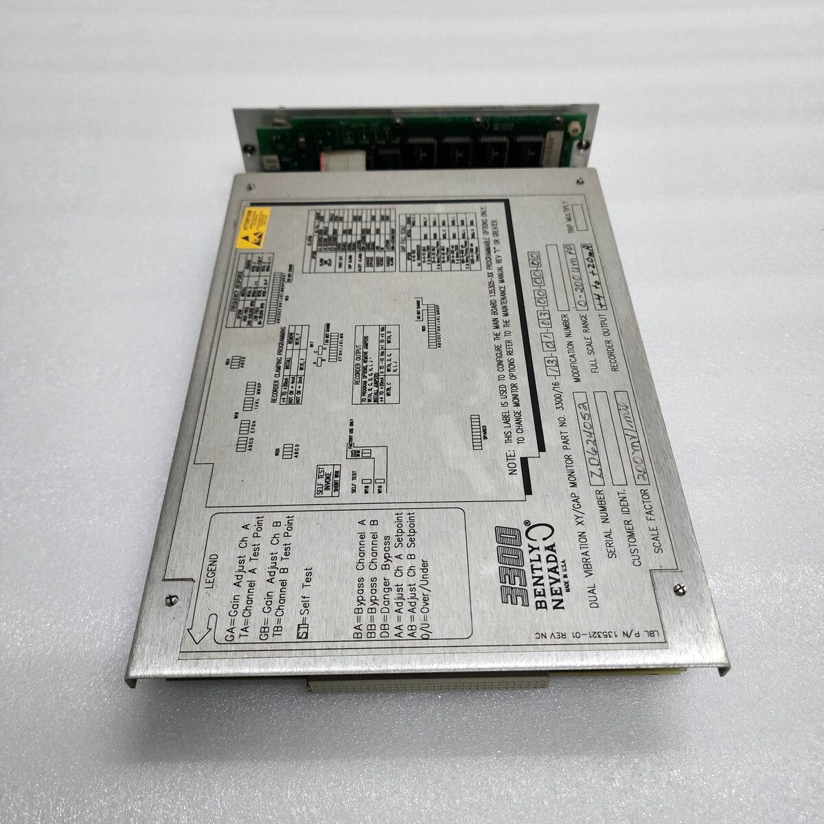 BENTLY NEVADA 3300/16-13-01-03-00-00-00 DUAL VIBRATION XY/GAP MONITOR  3300/16