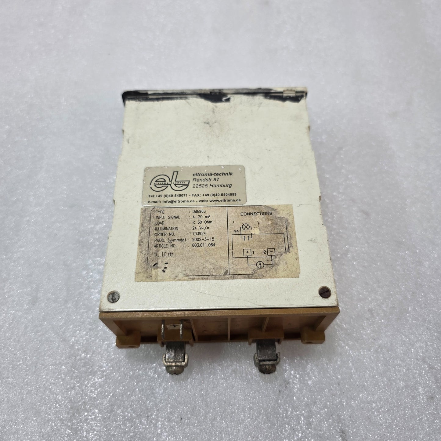 ELTROMA-TECHNIK DDH96S PANEL METER | 4–20MA SIGNAL 24V 603.011.064