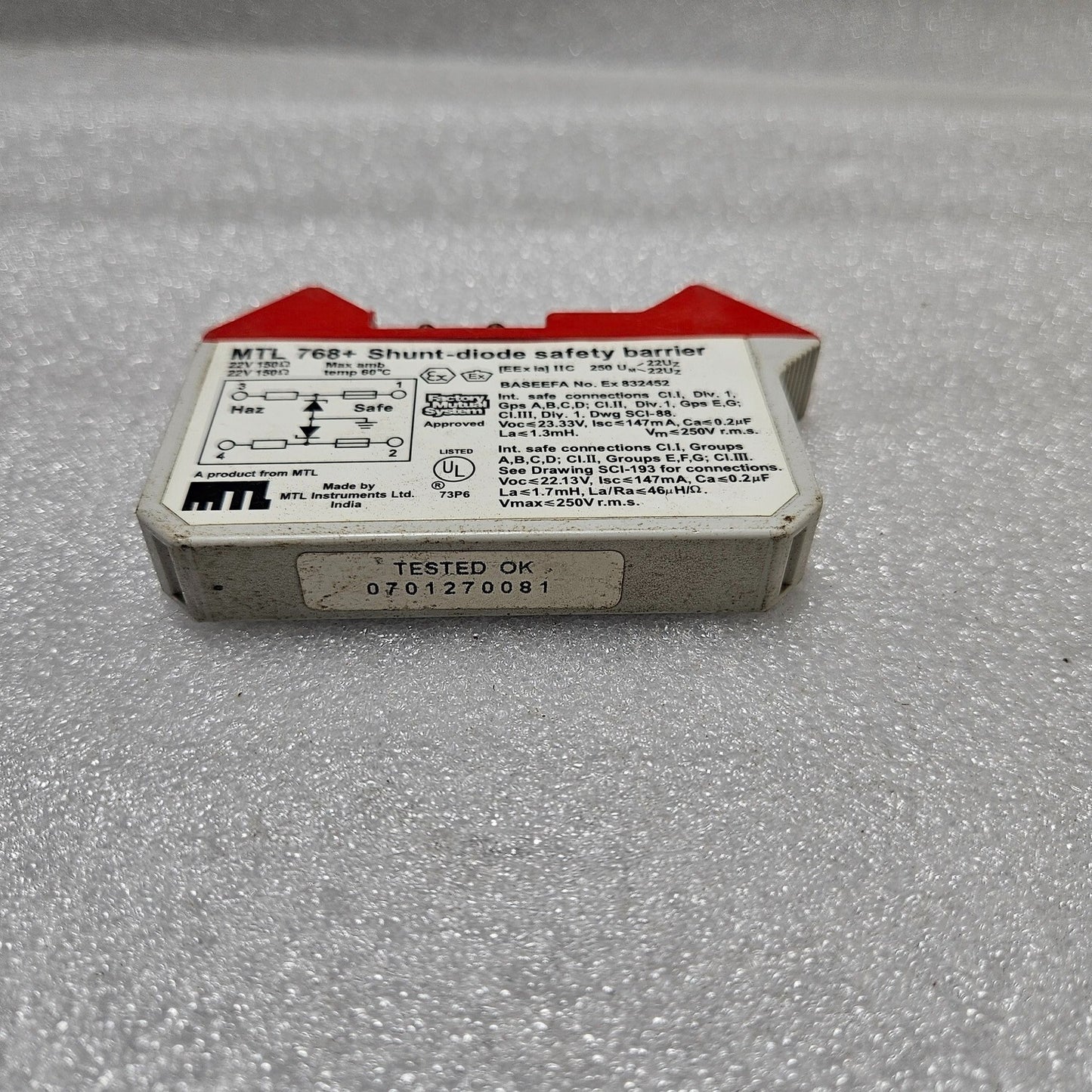 MEASUREMENT TECHNOLOGY MTL 768+ SHUNT DIODE SAFETY BARRIER