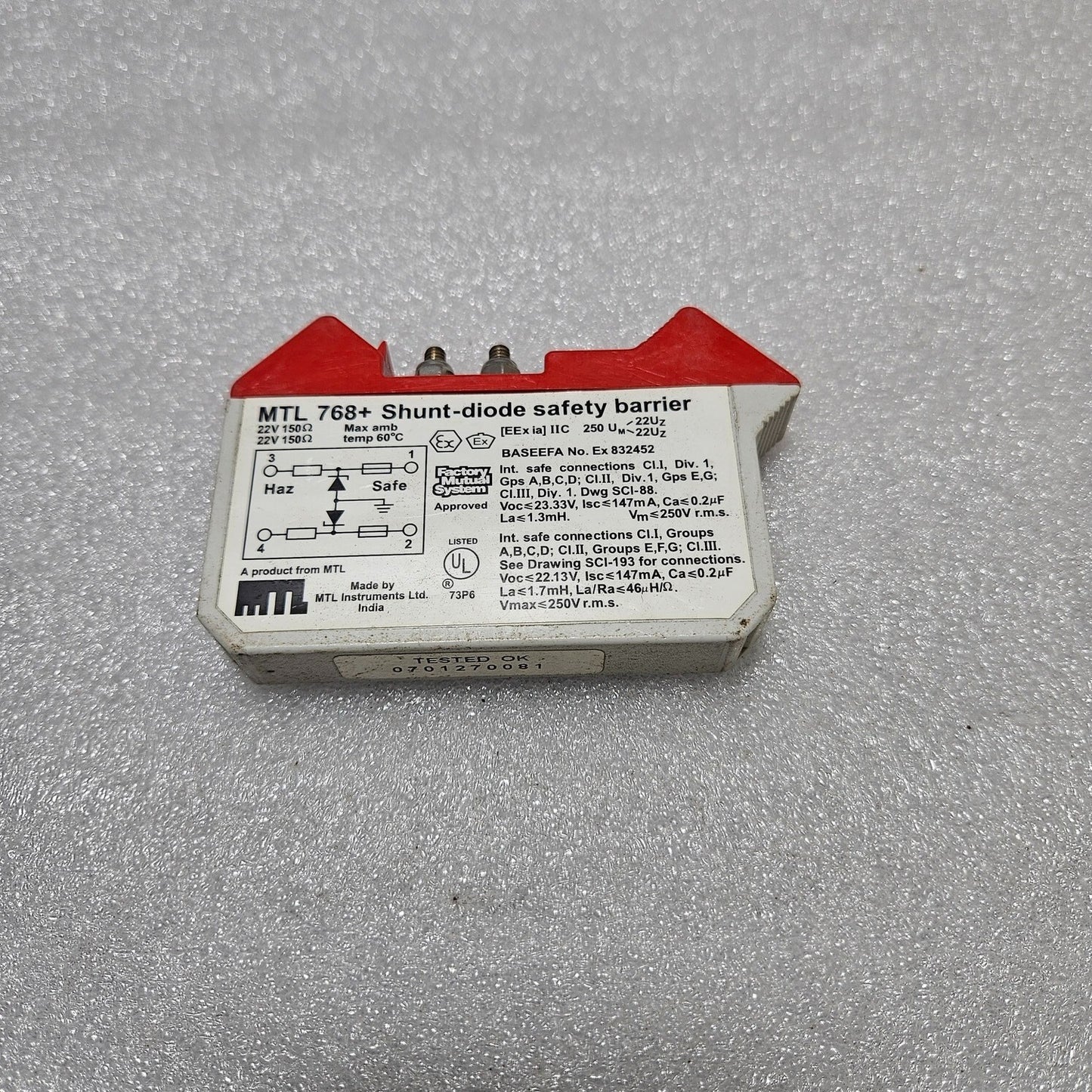 MEASUREMENT TECHNOLOGY MTL 768+ SHUNT DIODE SAFETY BARRIER