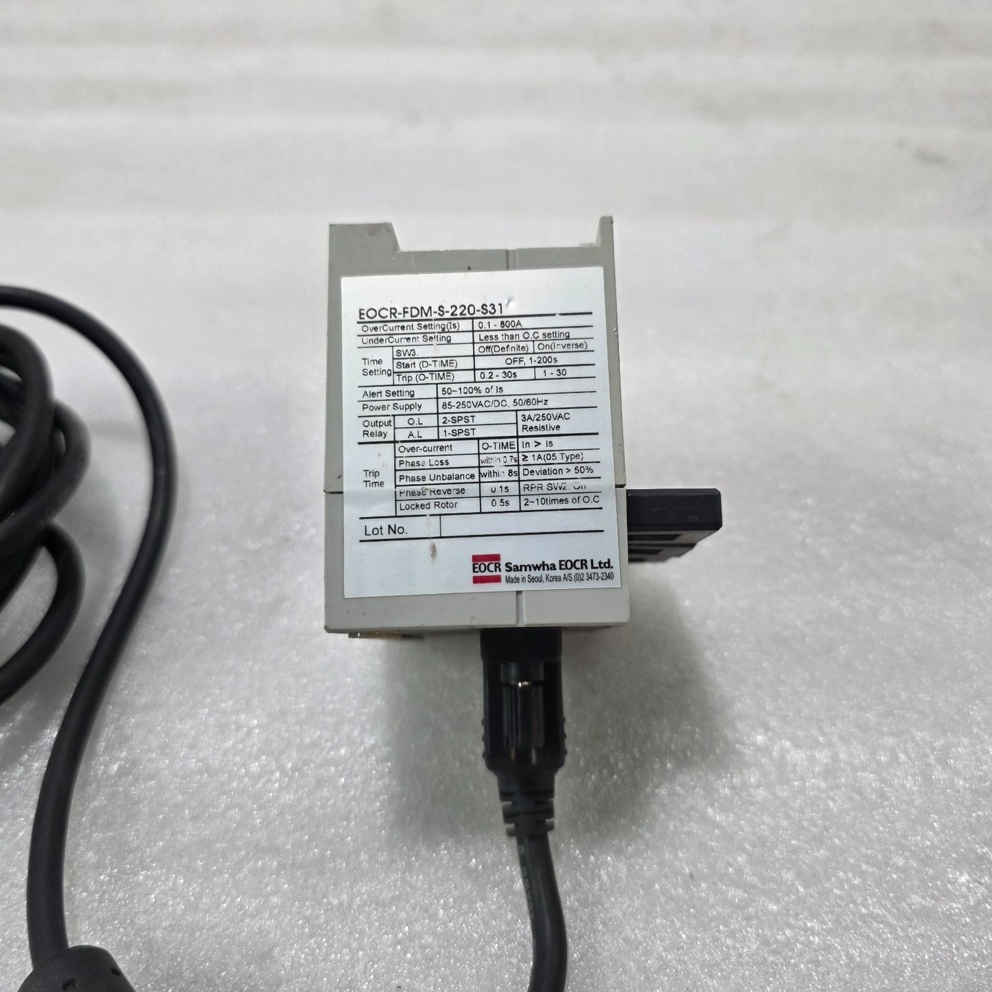 SAMWHA EOCR FDM-S-220-S31 ELECTRONIC OVER CURRENT RELAY 0.1–800A MOTOR PROTECTIO