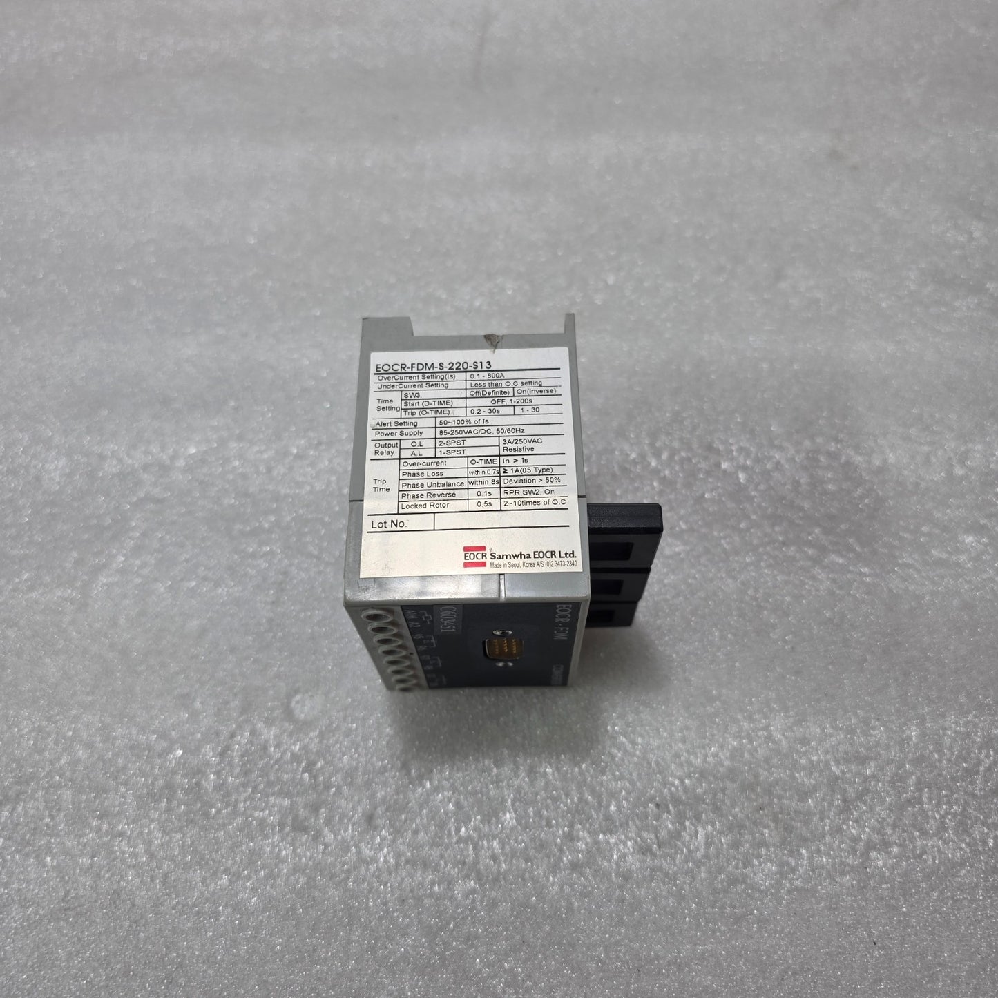 SAMWHA EOCR FDM-S-220-S13 MOTOR PROTECTION RELAY 0.1–800A ELECTRONIC OVER CURREN