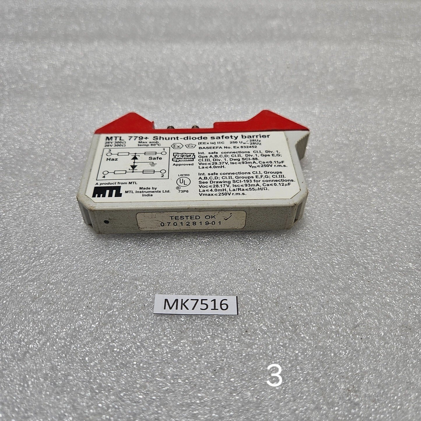 MEASURMENT TECHNOLOGY MTL 779+ SHUNT DIODE SAFETY BARRIER