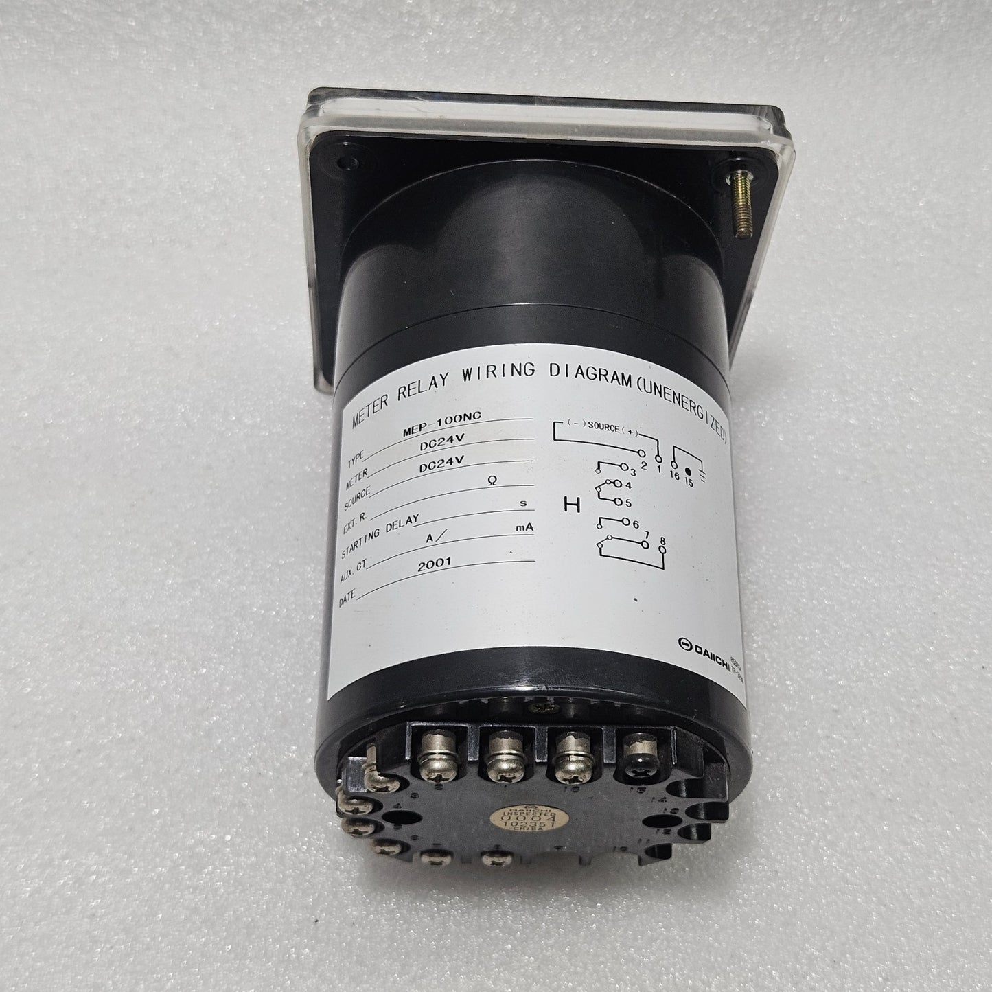 DAIICHI MEP-100NC ANALOG INSULATION RESISTANCE METER MΩ DC 24V PANEL MOUNT