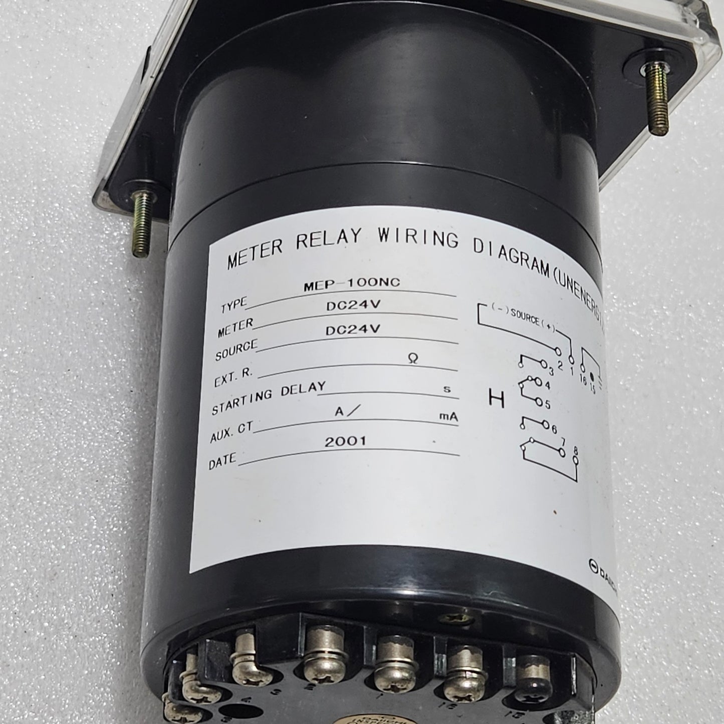 DAIICHI MEP-100NC ANALOG INSULATION RESISTANCE METER MΩ DC 24V PANEL MOUNT