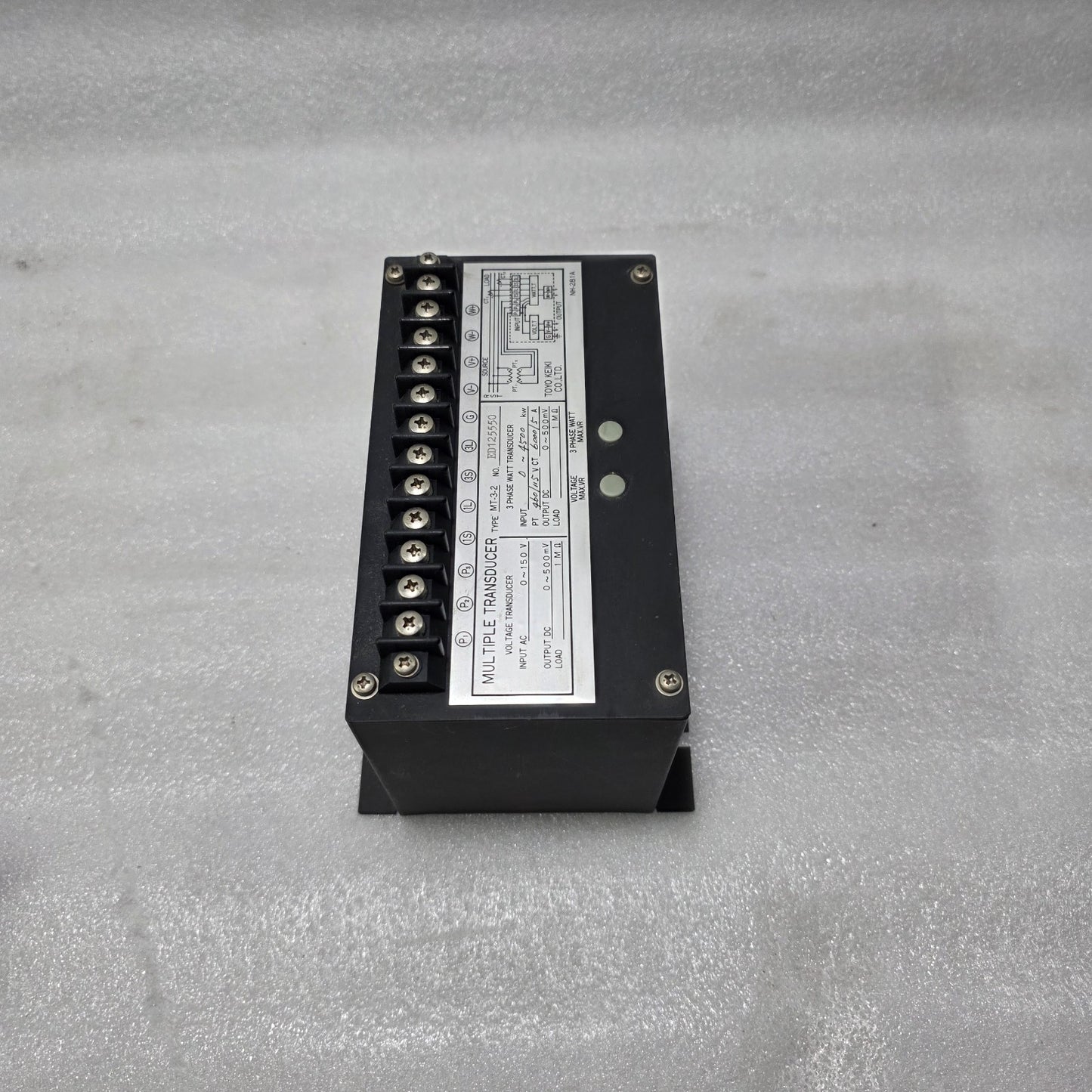 TOYO KEIKI MT-3-2 MULTIPLE TRANSDUCER | 3 PHASE WATT & VOLTAGE TRANSDUCER | PT 4