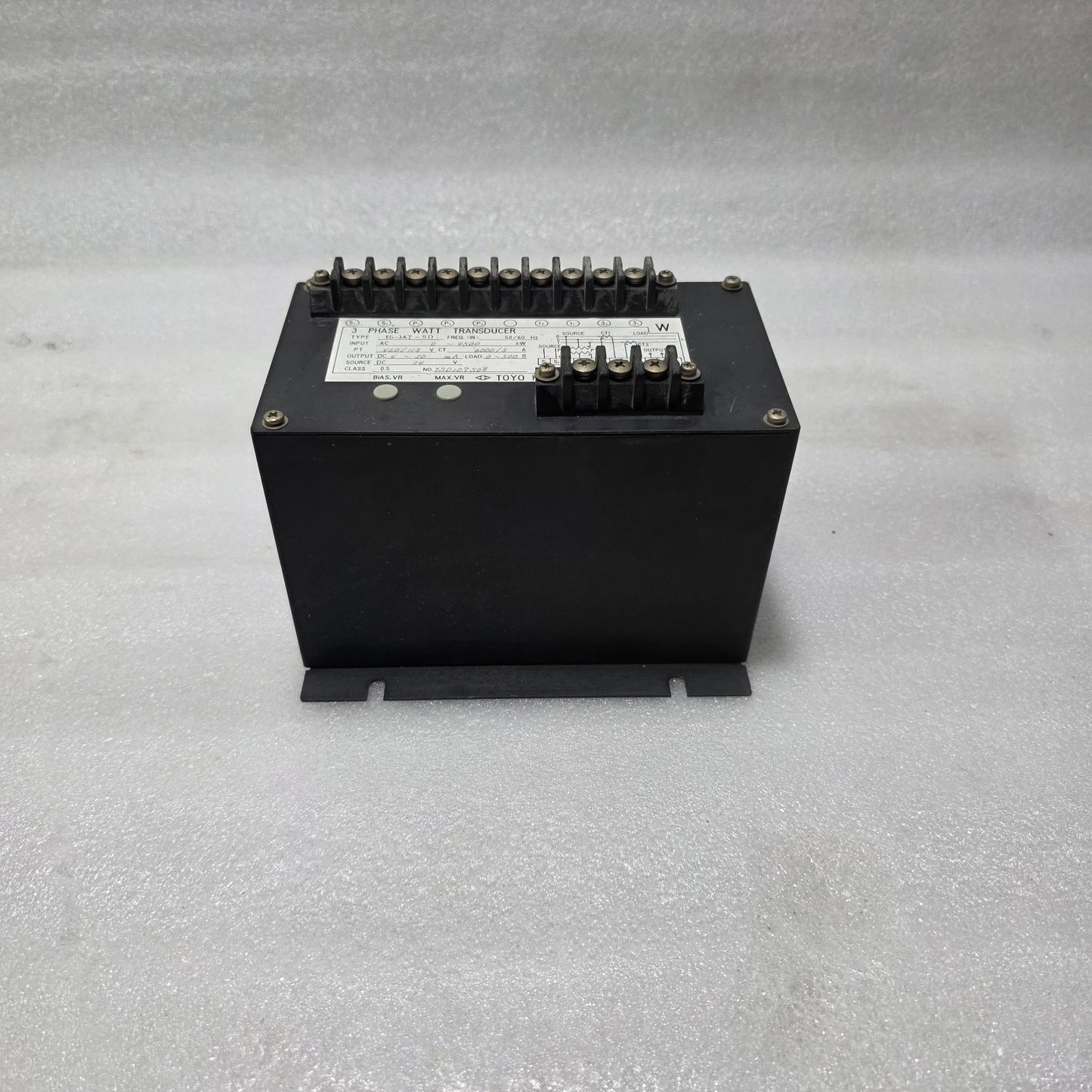 TOYO KEIKI EG-3AT-SD 3 PHASE WATT TRANSDUCER | PT 460/115V | CT 6000/5A | 4–20 M