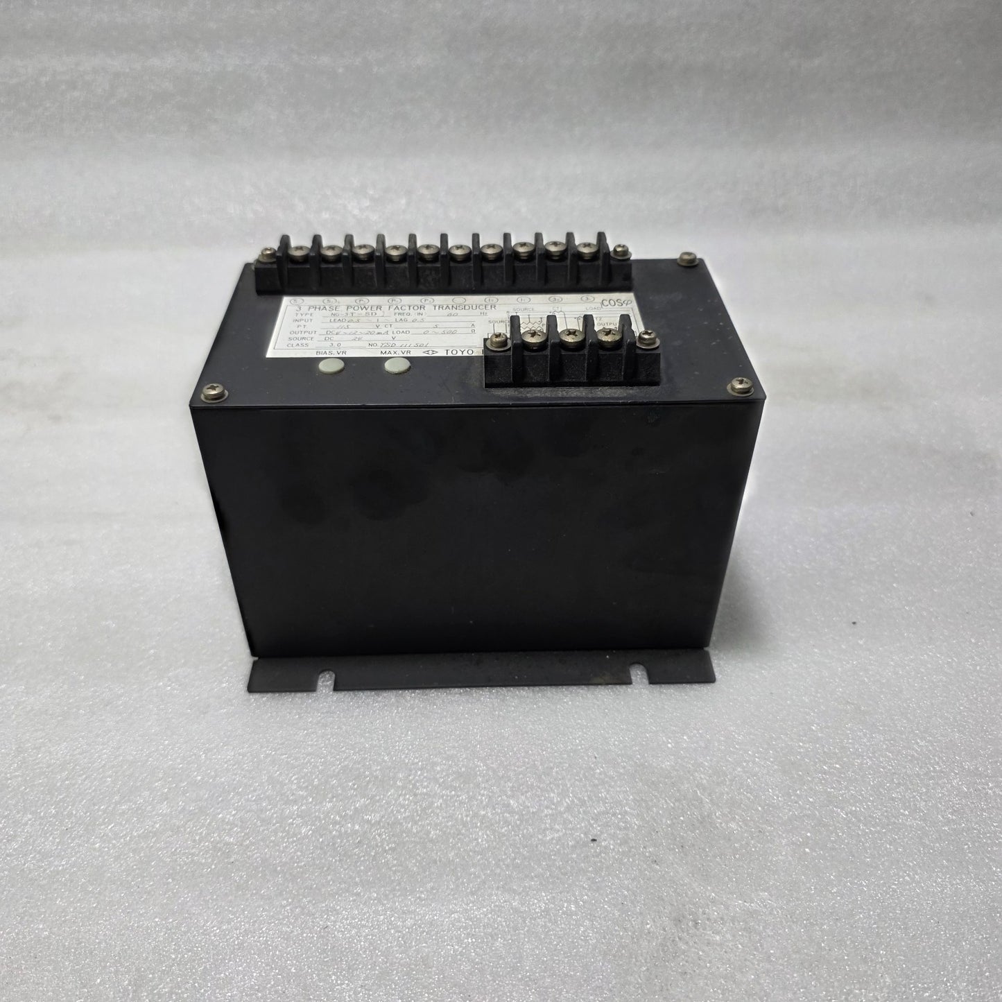 TOYO KEIKI NG-3T-SD 3 PHASE POWER FACTOR TRANSDUCER | COSΦ METER | 4–20MA OUTPUT