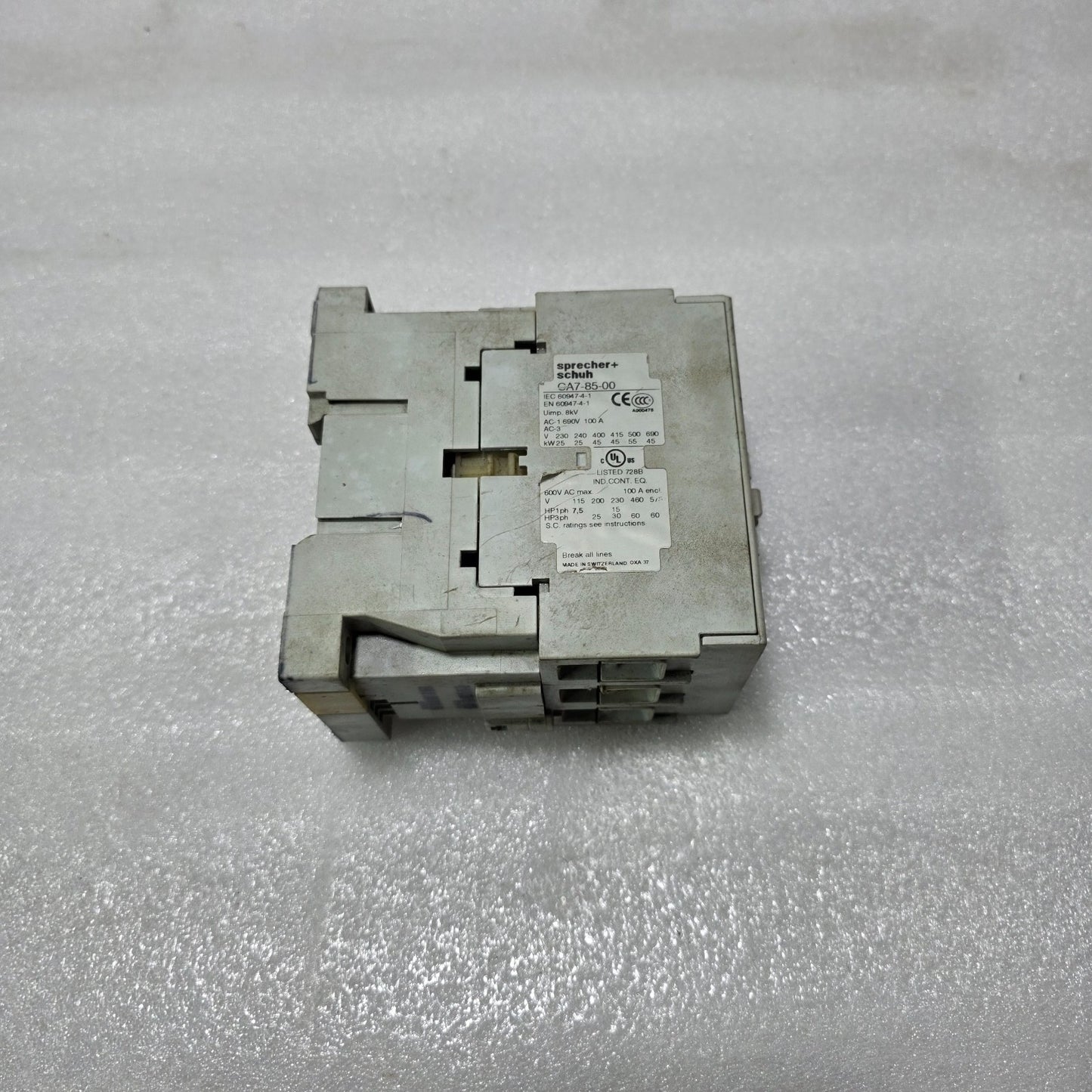 SPRECHER + SCHUH CA7-85-00 CONTACTOR 100A AC-3 45KW 690V IEC INDUSTRIAL CONTACTO