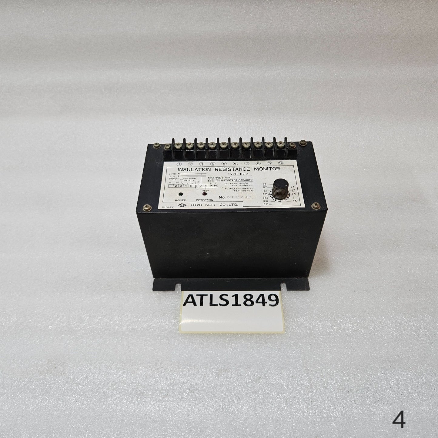TOYO KEIKI IS-3 INSULATION RESISTANCE MONITOR | ADJUSTABLE 0.01–1.5 MΩ