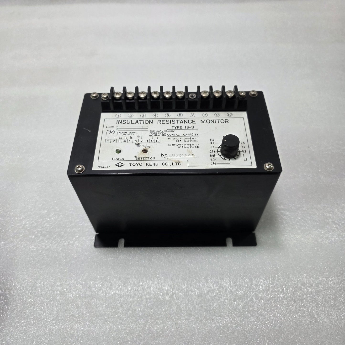 TOYO KEIKI IS-3 INSULATION RESISTANCE MONITOR | ADJUSTABLE 0.01–1.5 MΩ