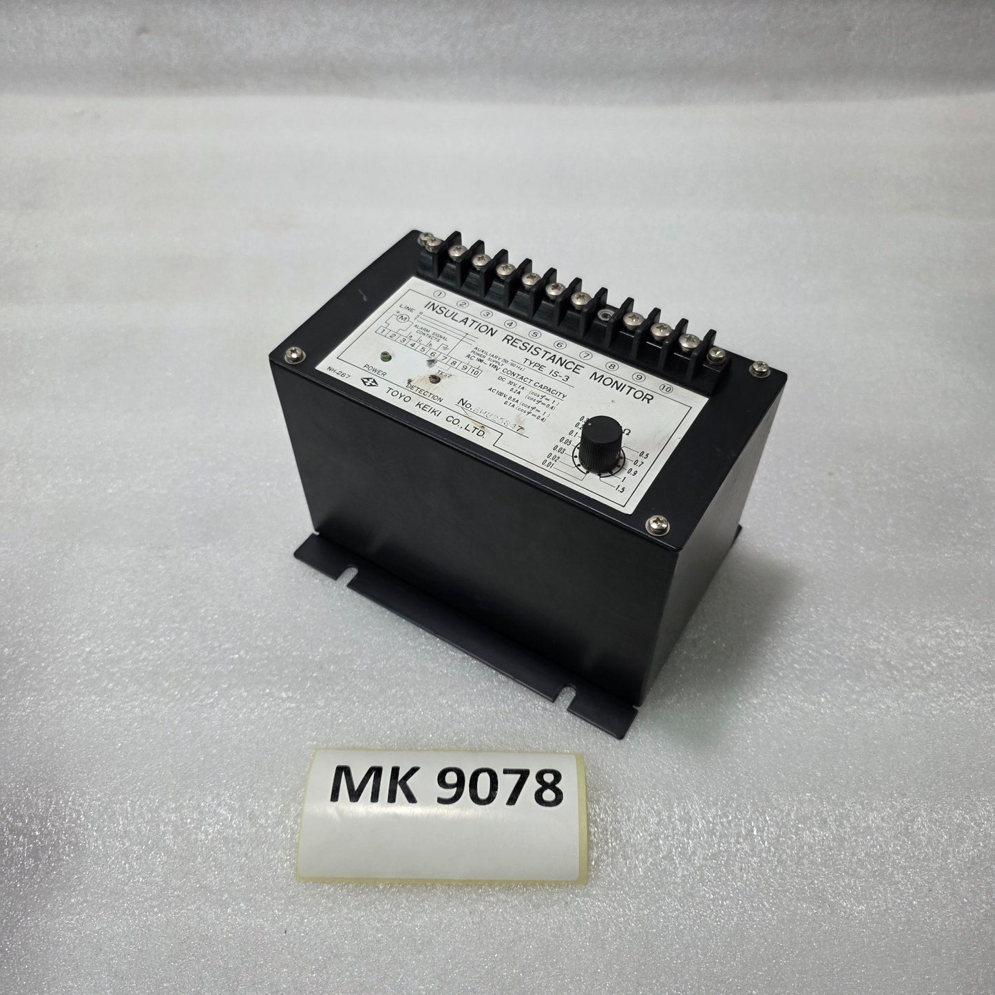 TOYO KEIKI IS-3 INSULATION RESISTANCE MONITOR | ADJUSTABLE 0.01–1.5 MΩ