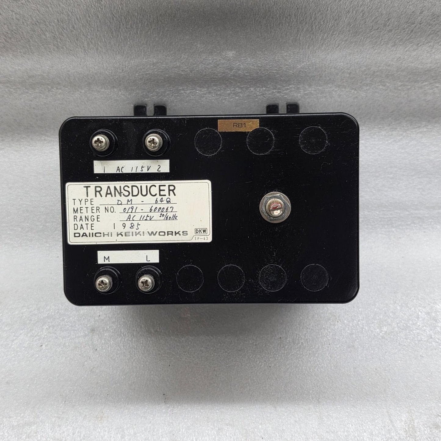 DAIICHI KEIKI WORKS DM-64Q TRANSDUCER 115V AC