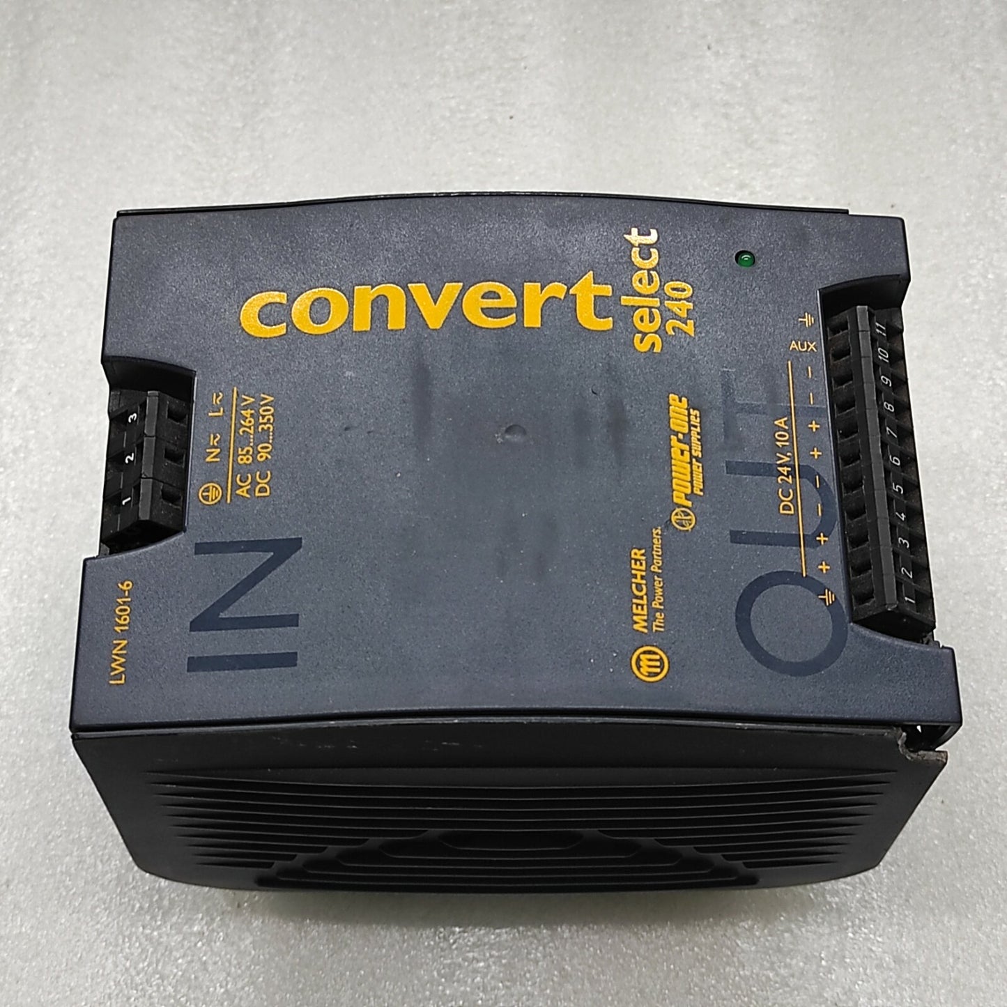 MELCHER POWER-ONE LWN 1601-6 POWER SUPPLY 24VDC 10A - BROKEN/DAMAGED