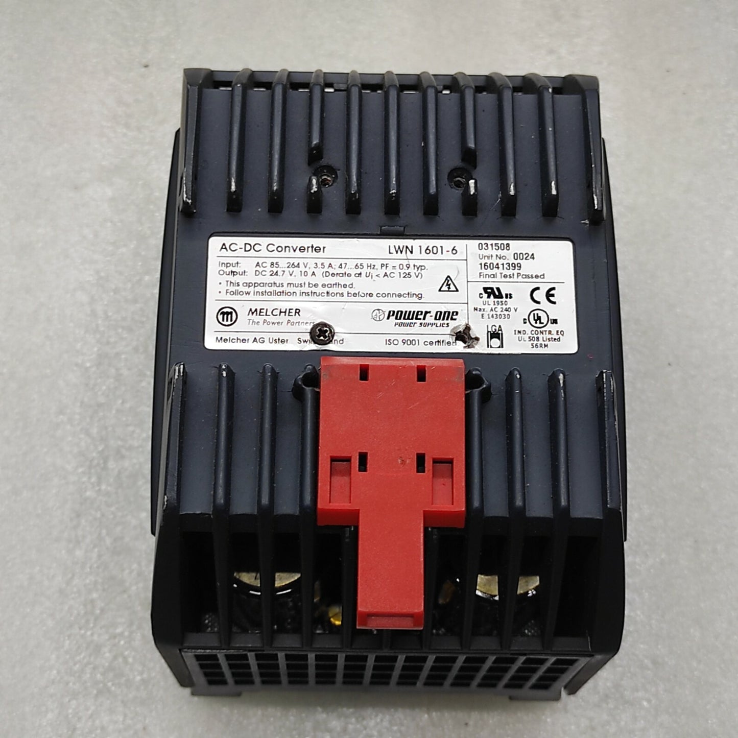MELCHER POWER-ONE LWN 1601-6 POWER SUPPLY 24VDC 10A - BROKEN/DAMAGED