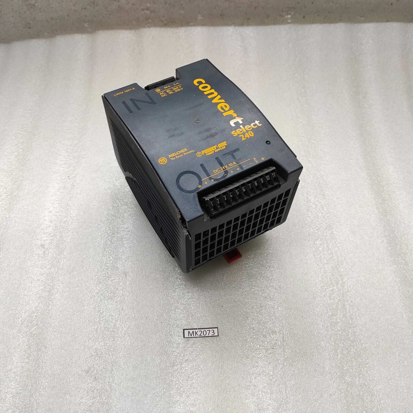 MELCHER POWER-ONE LWN 1601-6 POWER SUPPLY 24VDC 10A - BROKEN/DAMAGED