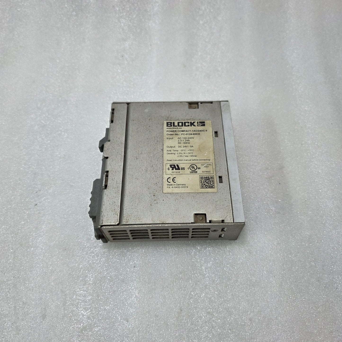 BLOCK POWER COMPACT-1AC/24DC-5 POWER SUPPLY 24V DC 5A OUTPUT 100-240V AC INPUT P