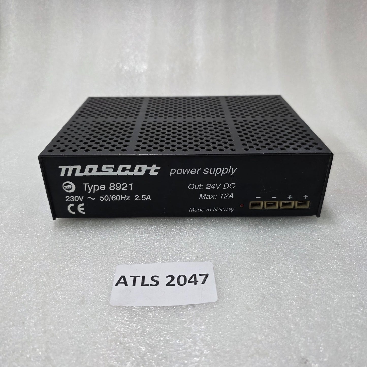 MASCOT TYPE 8921 POWER SUPPLY 24V DC 12A INDUSTRIAL SMPS 230V INPUT MADE IN NORW