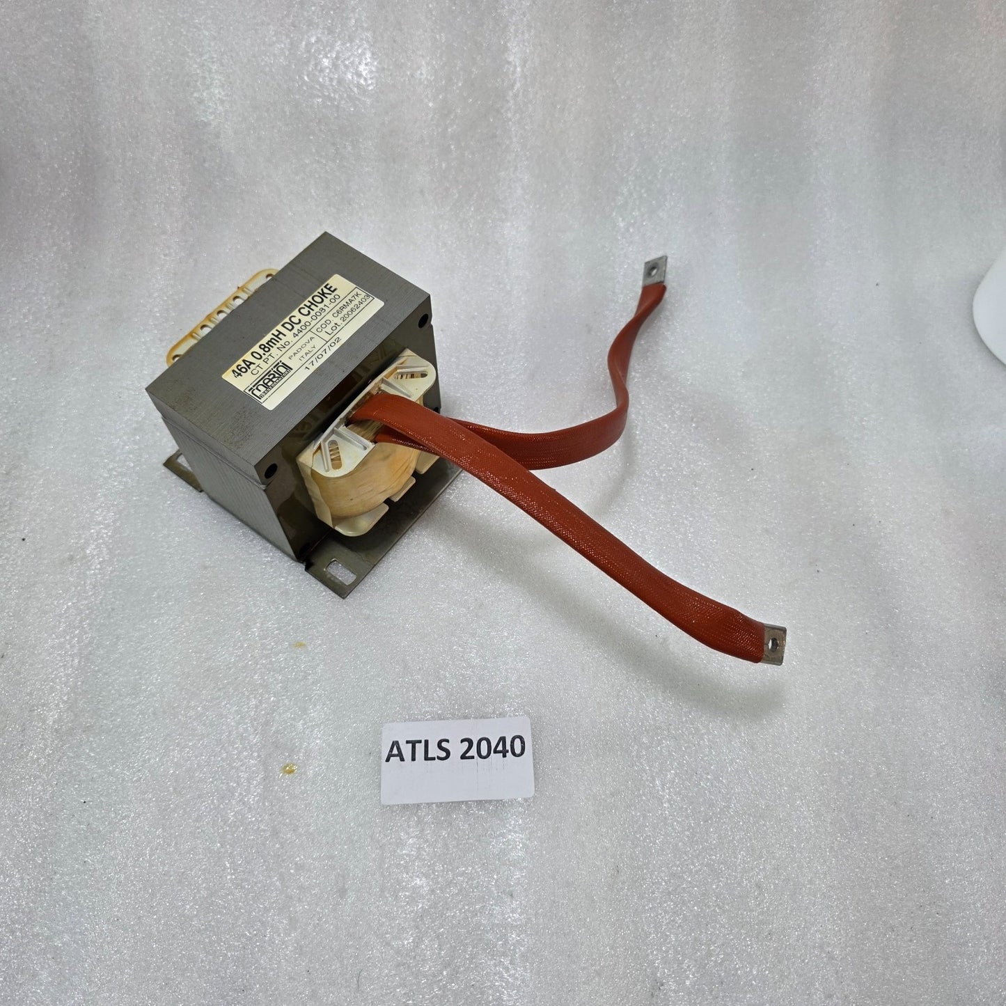 MARIANI TRASFORMATORI 46A 0.8MH DC CHOKE 4400-0081-00 INDUSTRIAL INDUCTOR ITALY