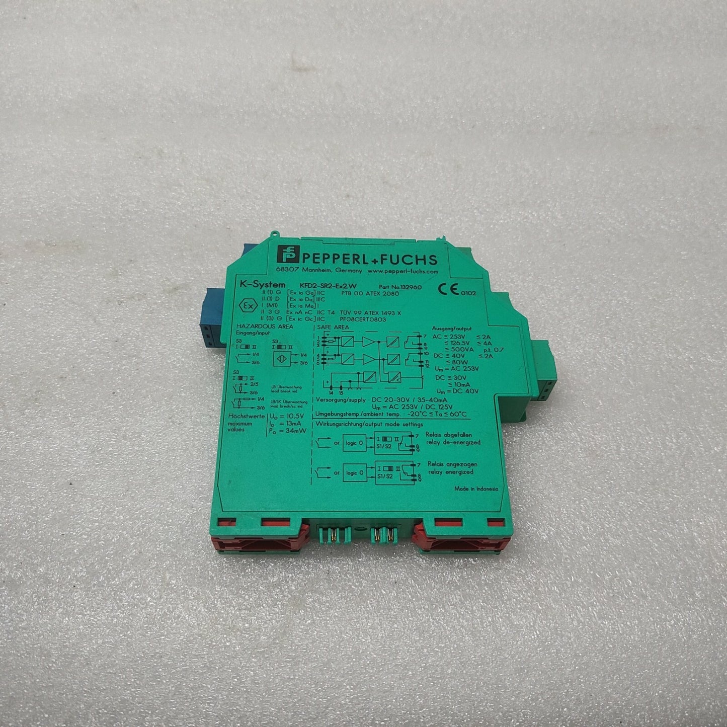 PEPPERL + FUCHS KFD2-SR2-EX2.W SWITCH AMPLIFIER 132960
