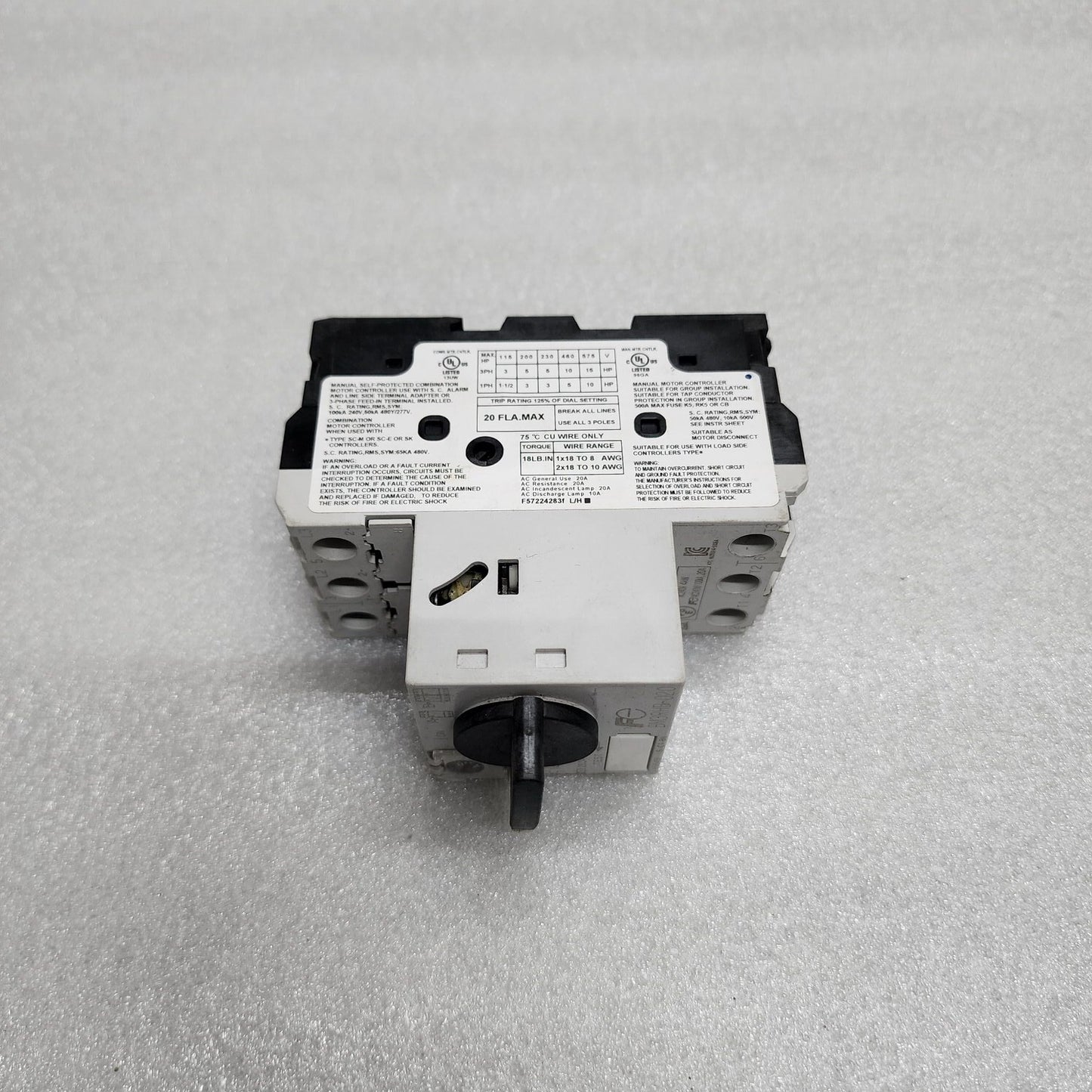FUJI ELECTRIC BM3RHB-020 MANUAL MOTOR STARTER 14-20A