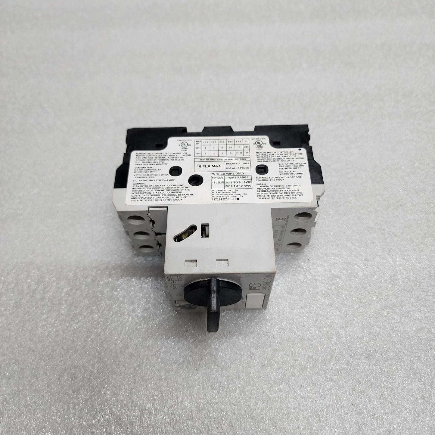 FUJI ELECTRIC BM3RHB-016 MANUAL MOTOR STARTER 11-16A