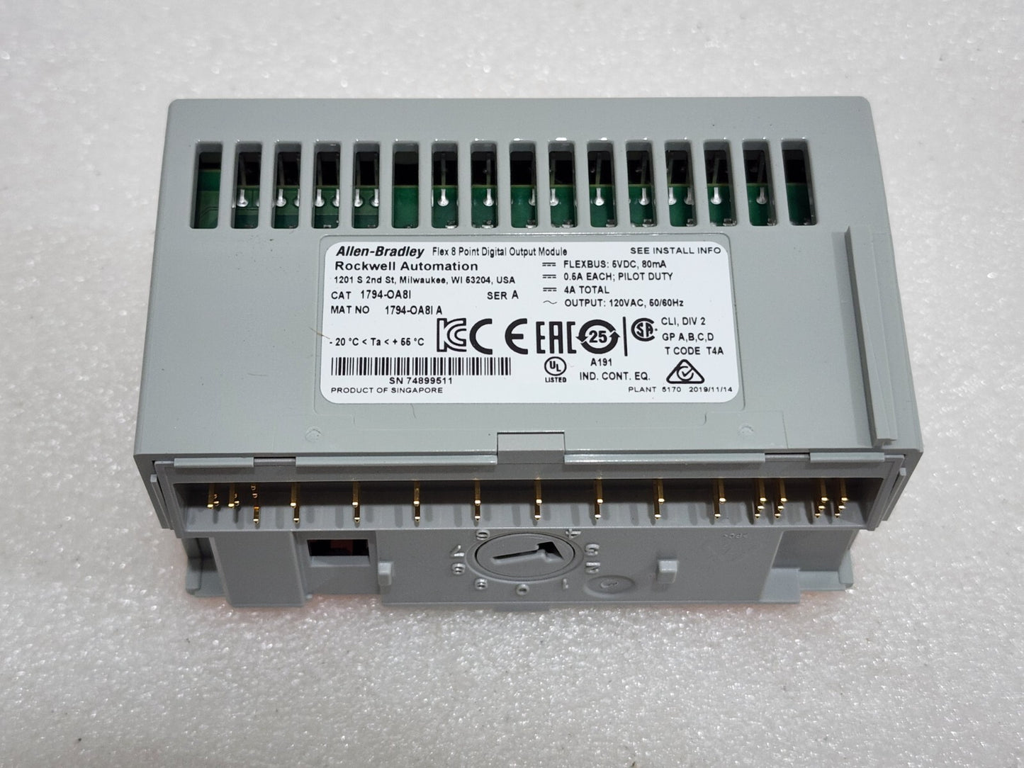 ALLEN BRADLEY CAT 1794-OA8I FLEX 8-POINT DIGITAL OUTPUT MODULE