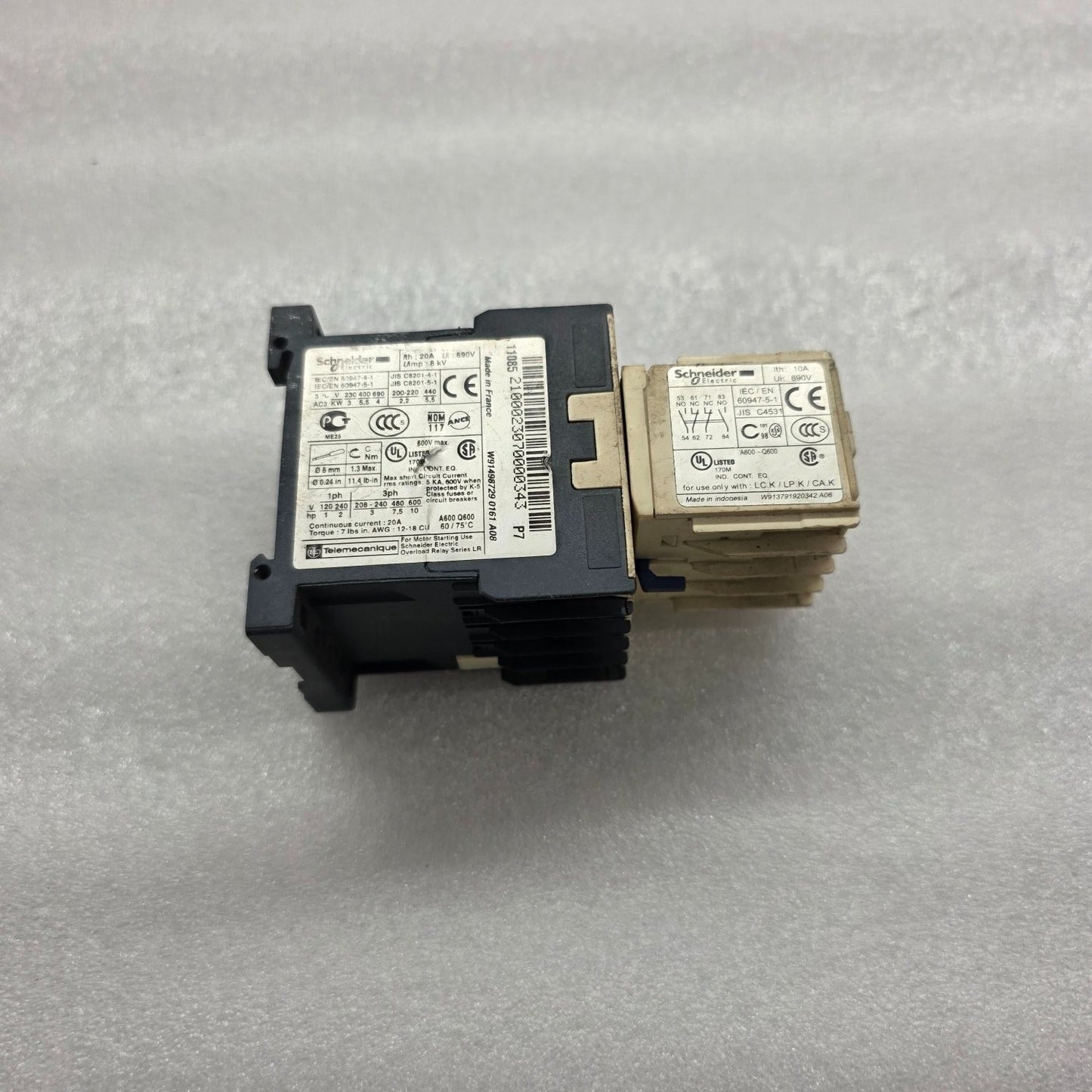 LC1K1210F7 CONTACTOR 20A AUXILIARY LA1 KN 22