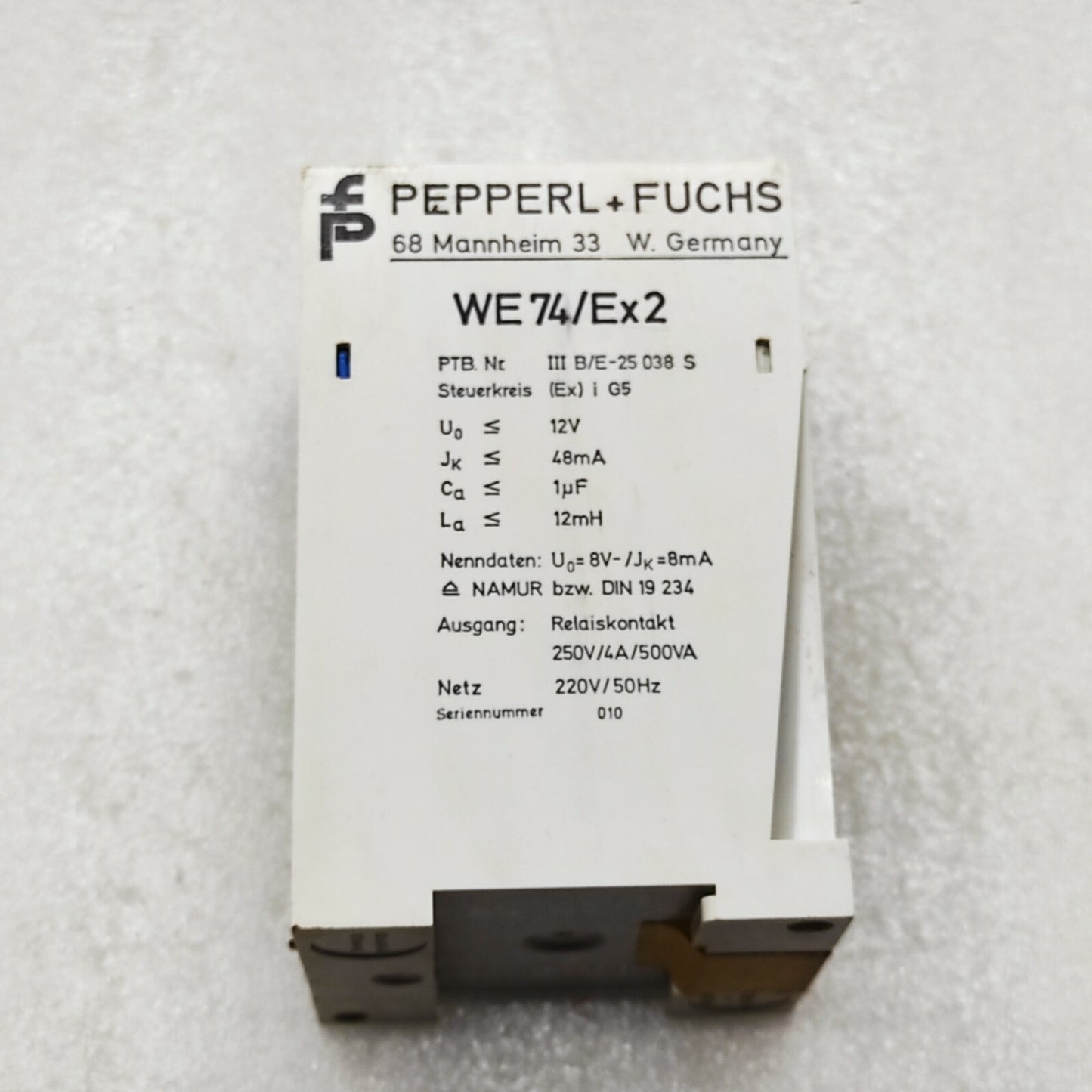 PEPPERL + FUCHS WE74/EX2 SWITCH AMPLIFIER