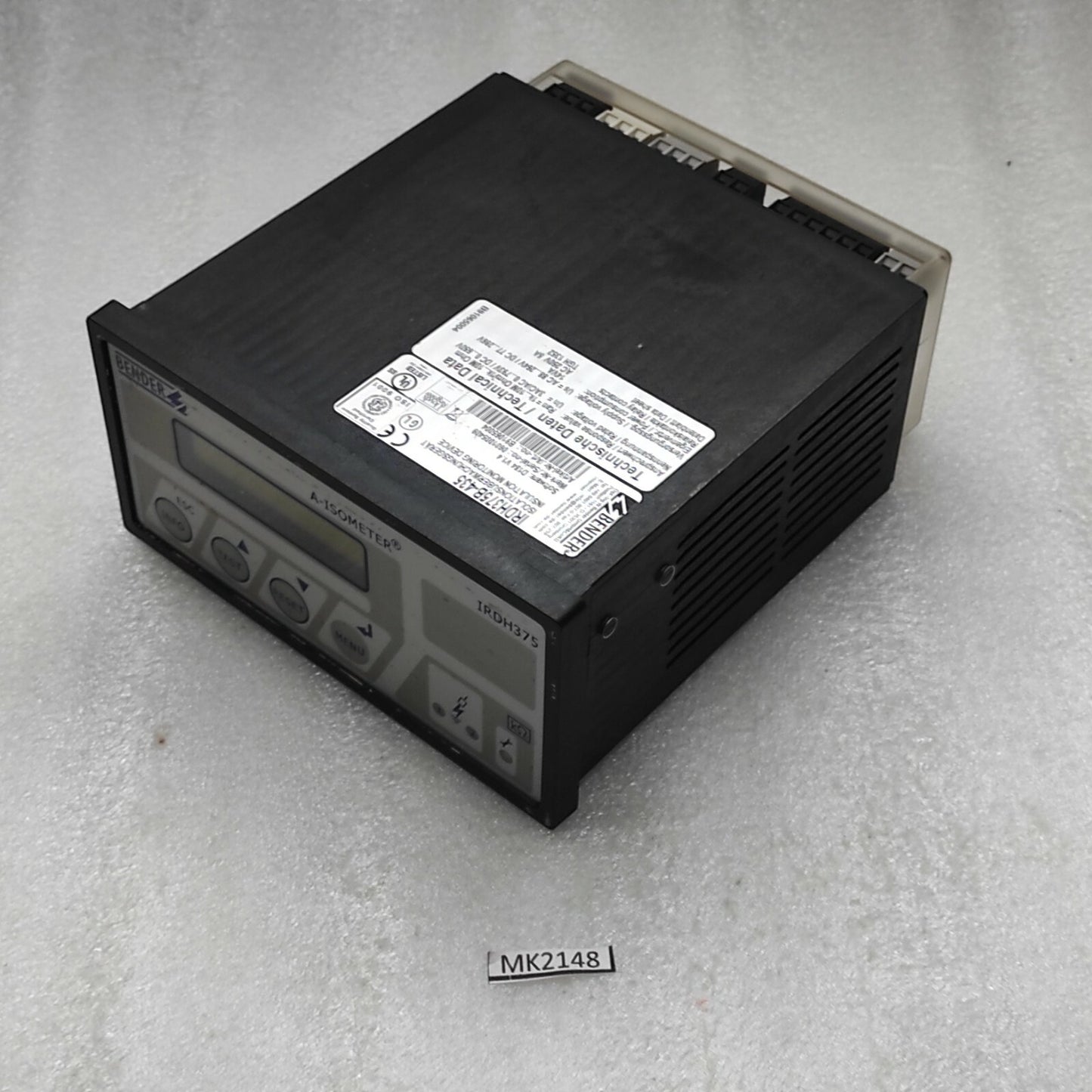 BENDER IRDH375 A-ISOMETER IRDH375B-435 INSULATION MONITORING DEVICE B91065004 88