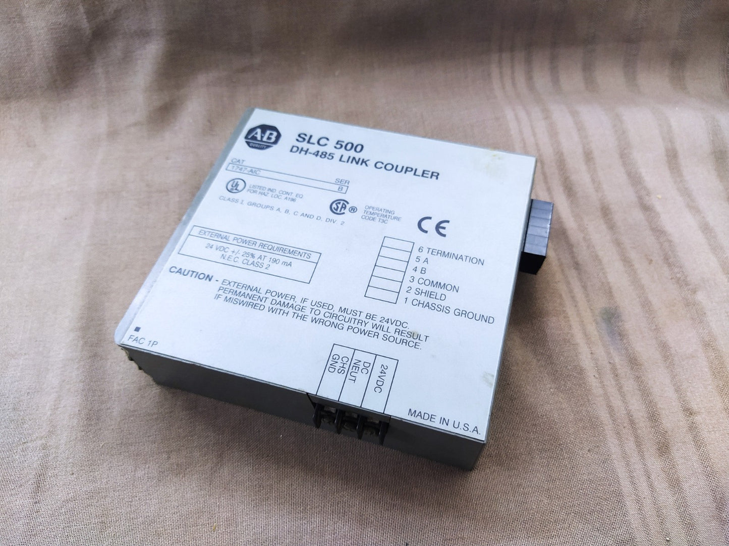 ALLEN BRADLEY SLC 500 DH-485 LINK COUPLER CAT 1747-AIC SERIES B