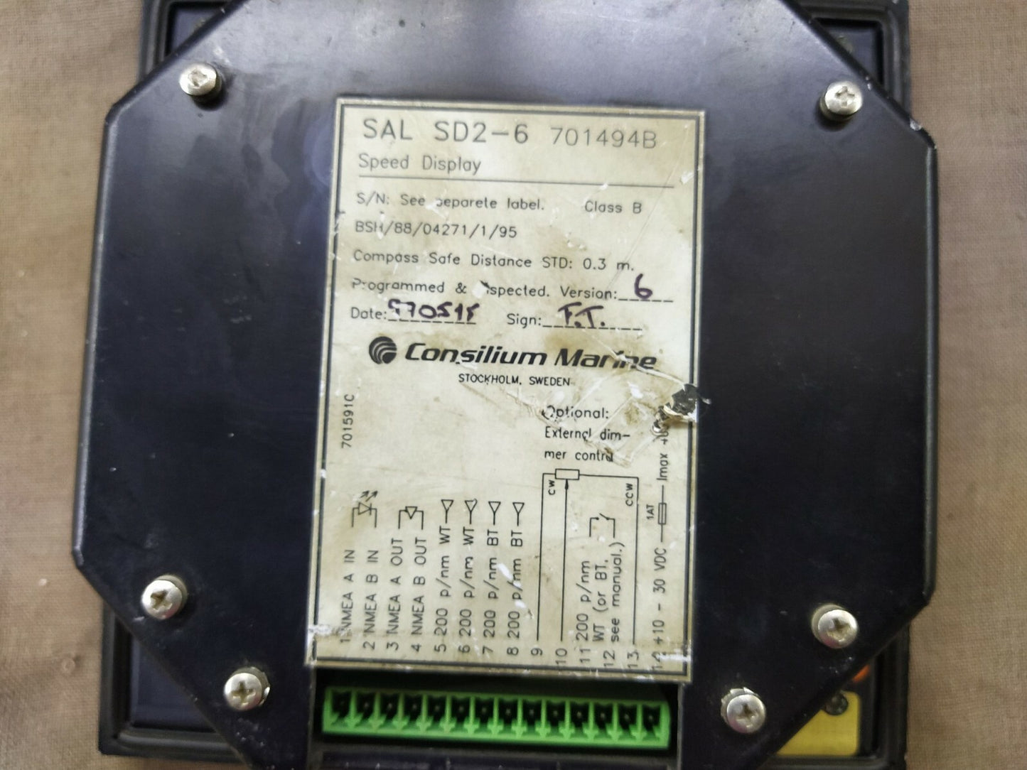 CS Marine SAL SD2-6 Speed Display 701494B