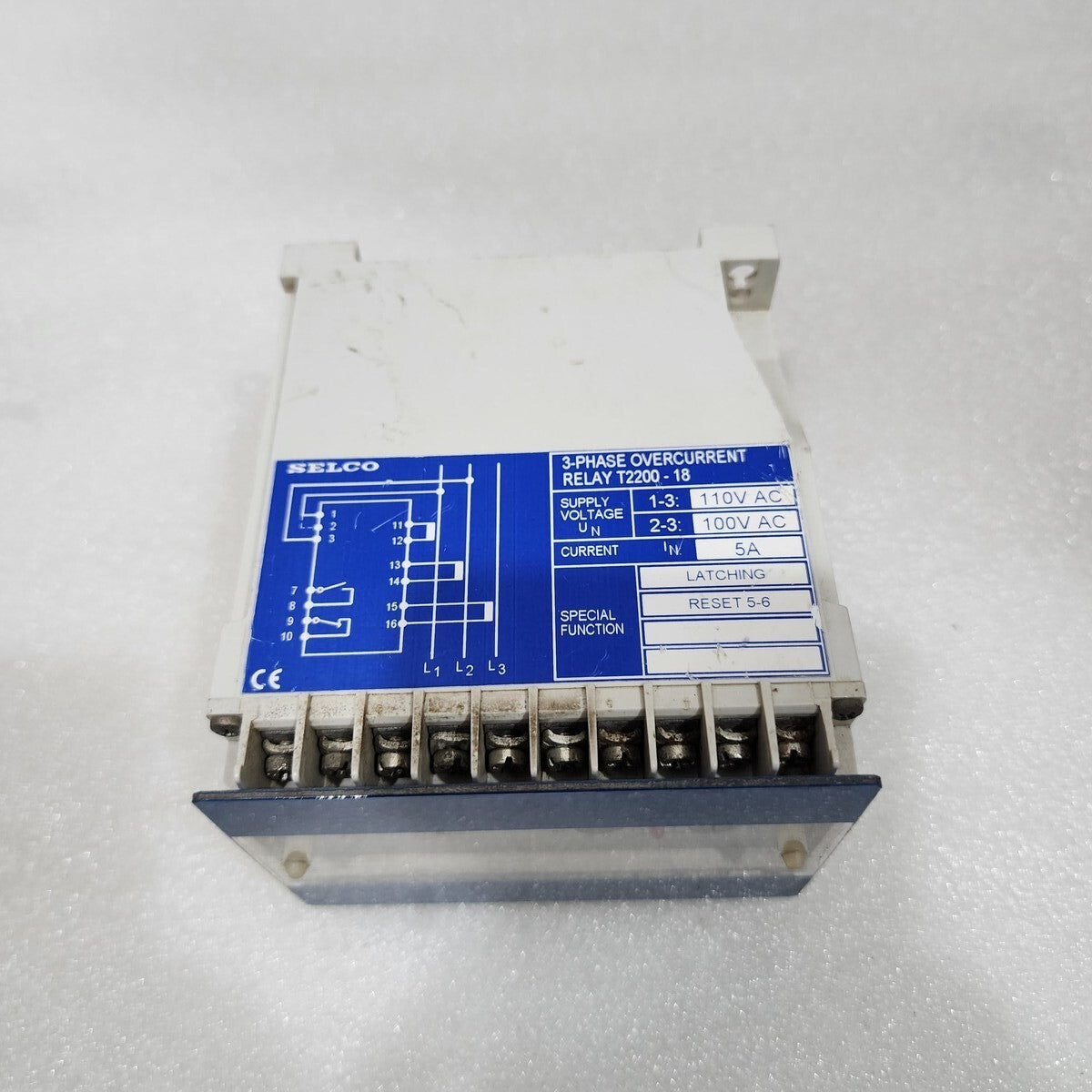 SELCO T2200-18 3-PH OVERCURRENT RELAY 100-110VAC