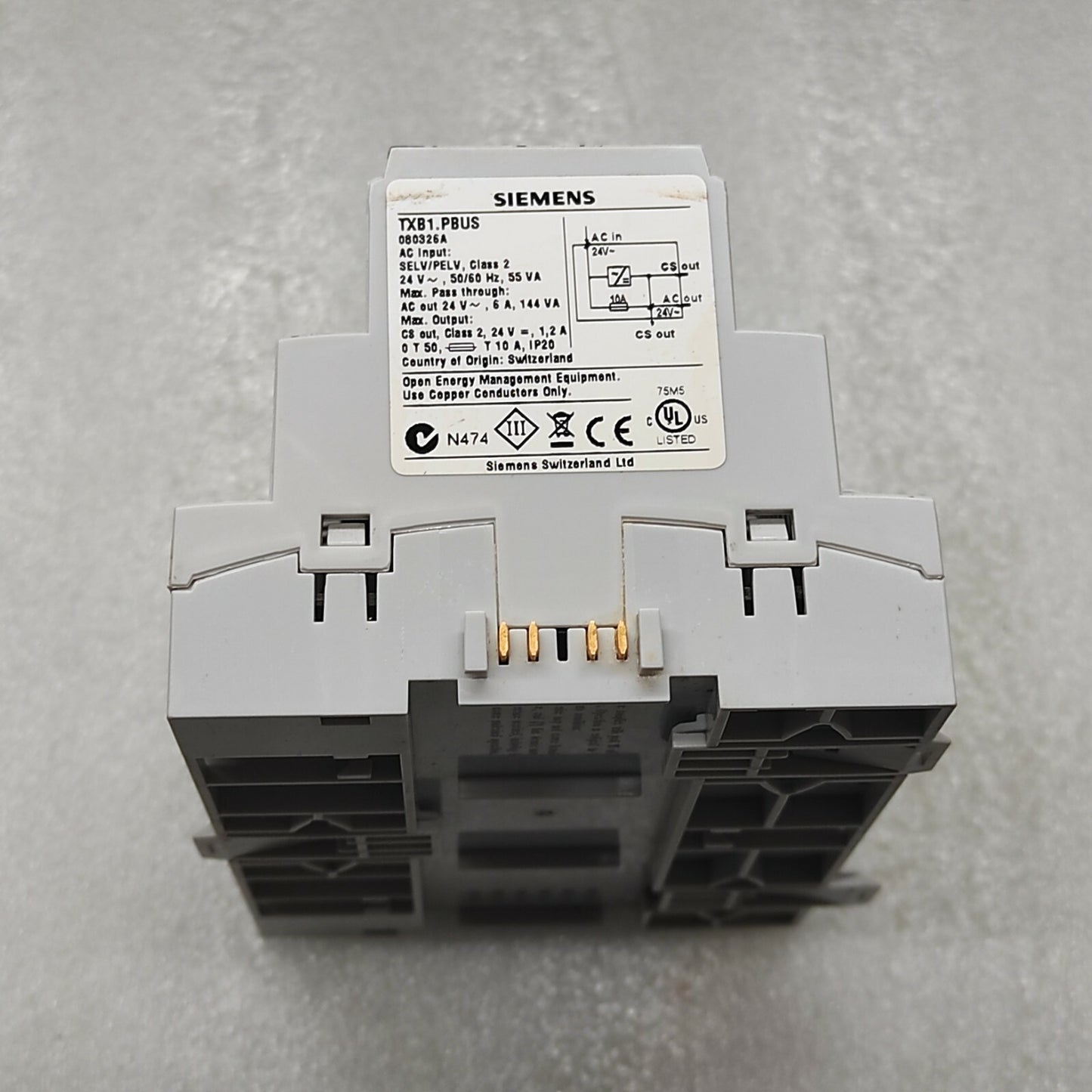 SIEMENS TXB1.PBUS INTERFACE MODULE 080326A 24VAC