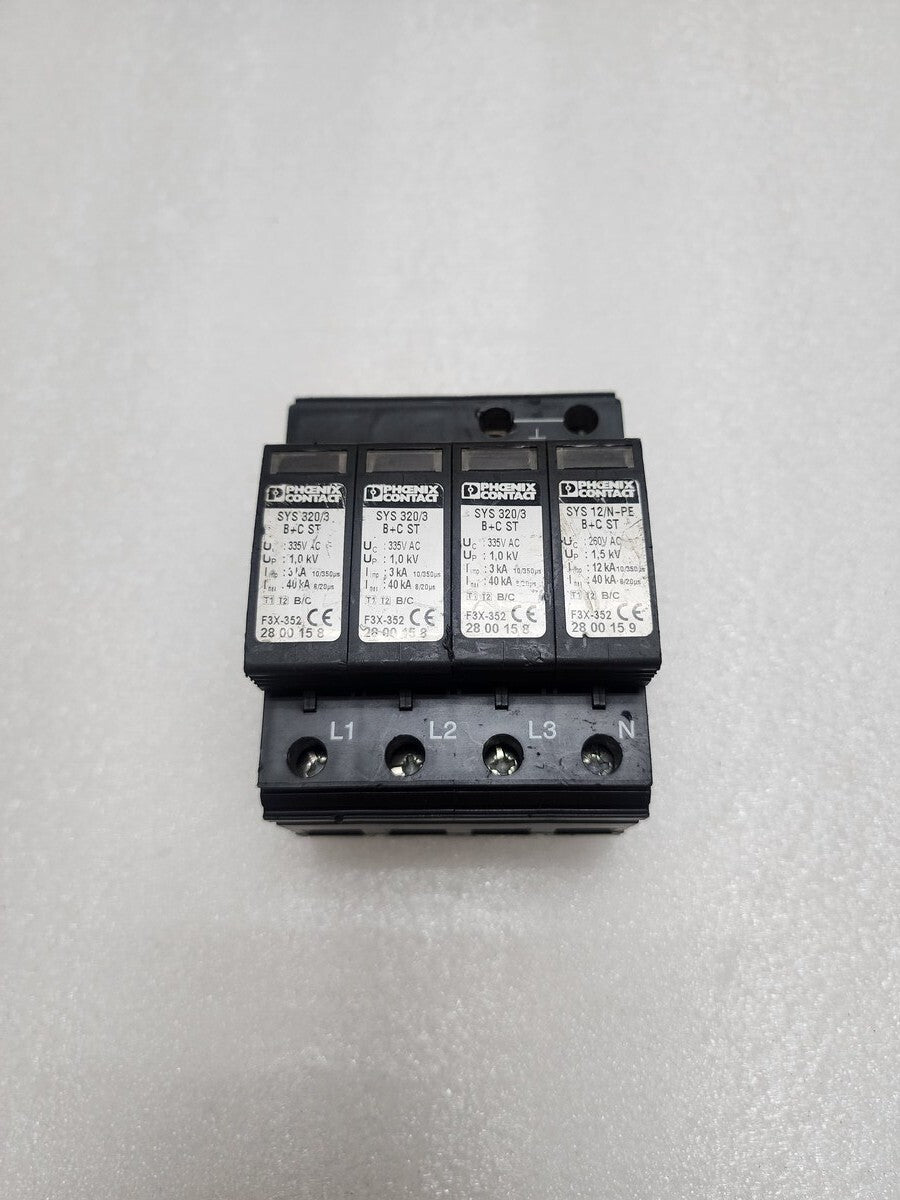 PHOENIX CONTACT VAL-MS/3+1-BE TYPE 2 SURGE PROTECTION BASE WITH SYS 320/3 B+C ST