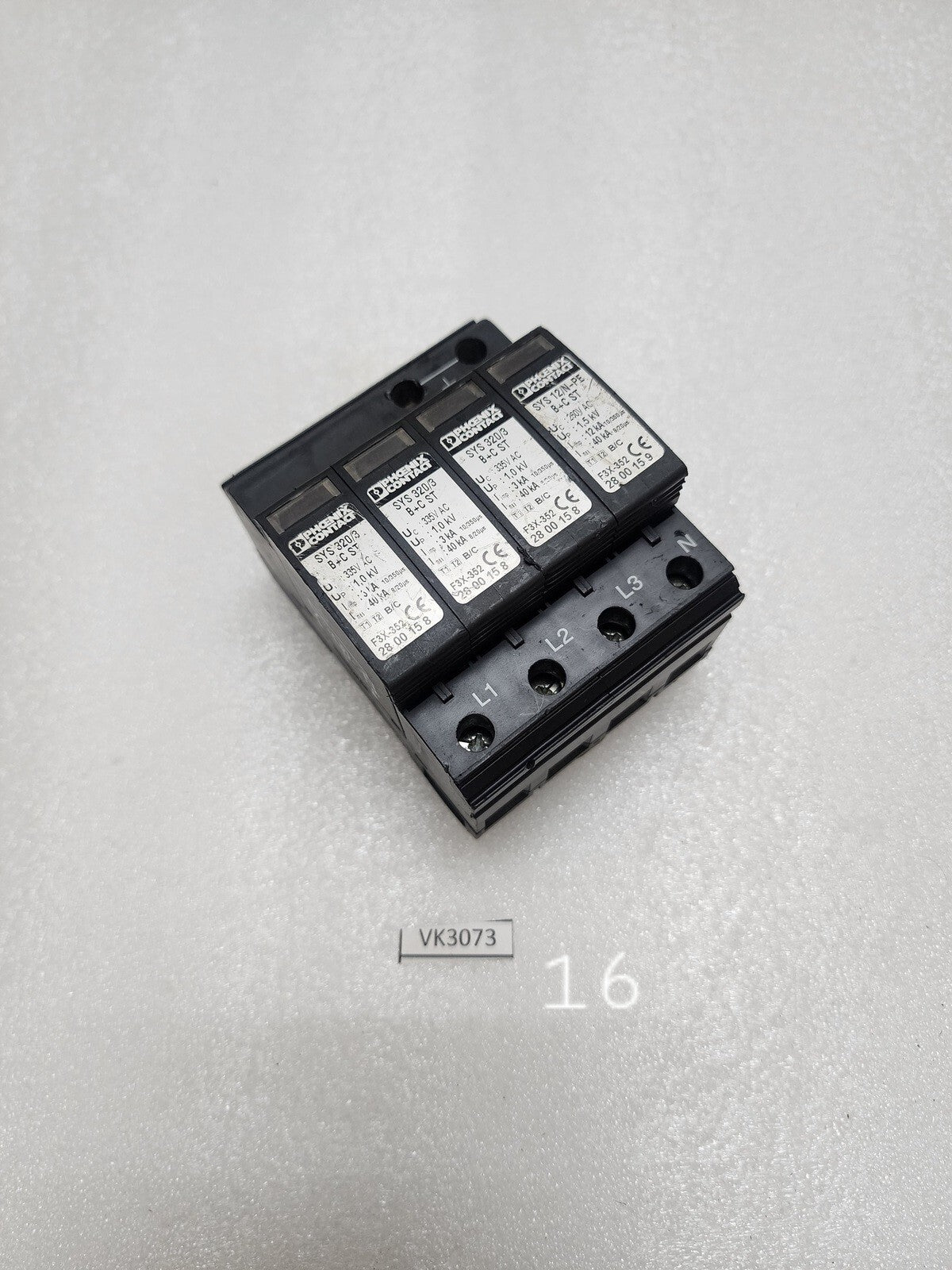 PHOENIX CONTACT VAL-MS/3+1-BE TYPE 2 SURGE PROTECTION BASE WITH SYS 320/3 B+C ST