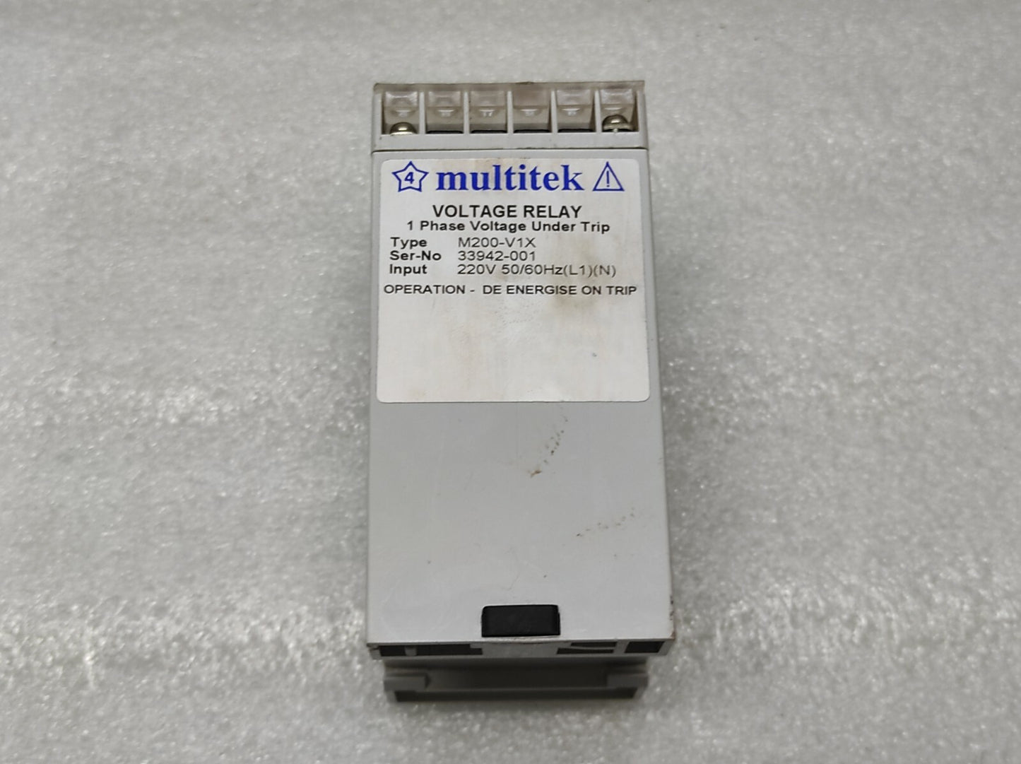 MULTITEK M200-V1X VOLTAGE RELAY 1-PH VOLTAGE UNDER TRIP 220V