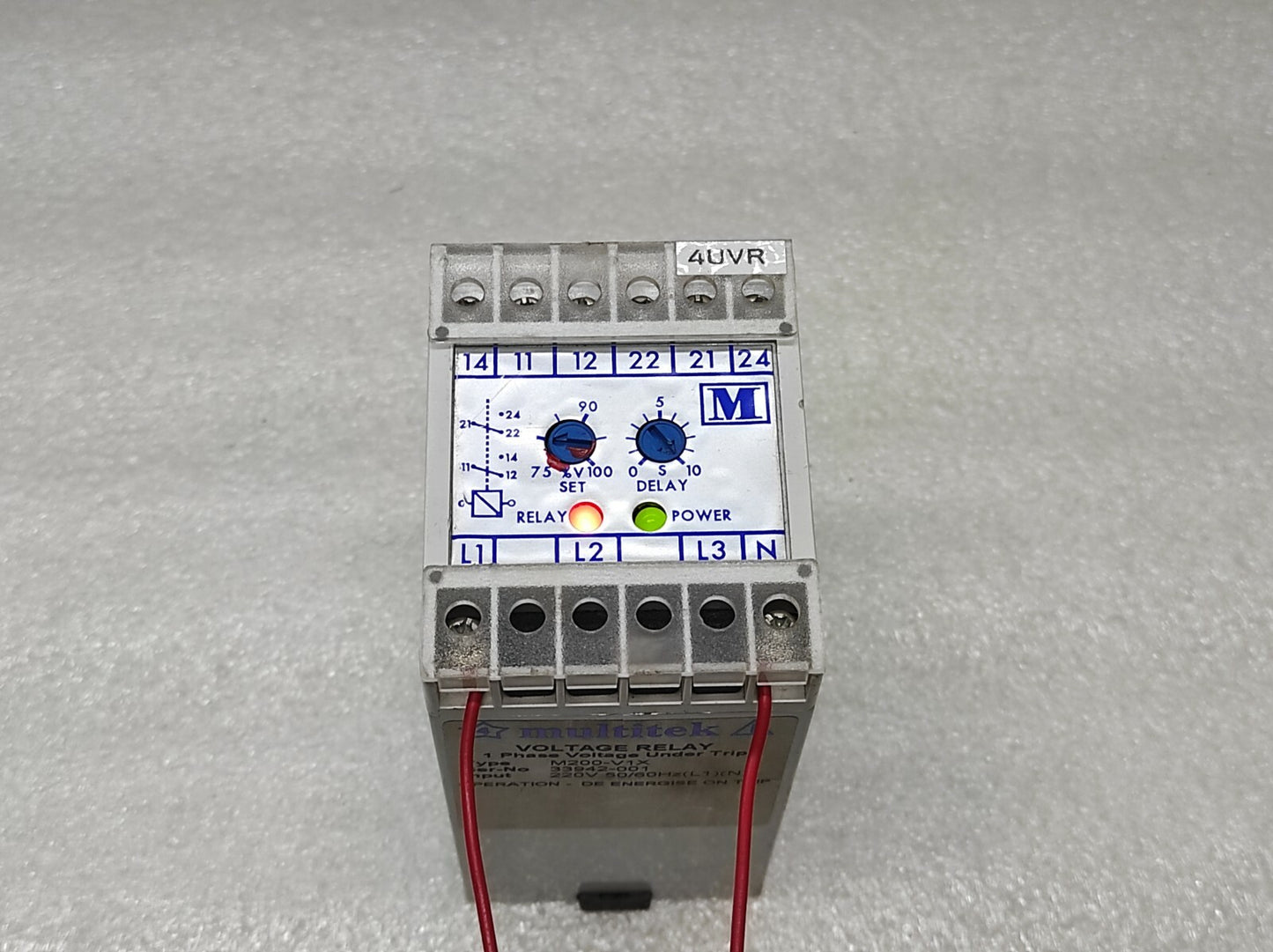 MULTITEK M200-V1X VOLTAGE RELAY 1-PH VOLTAGE UNDER TRIP 220V