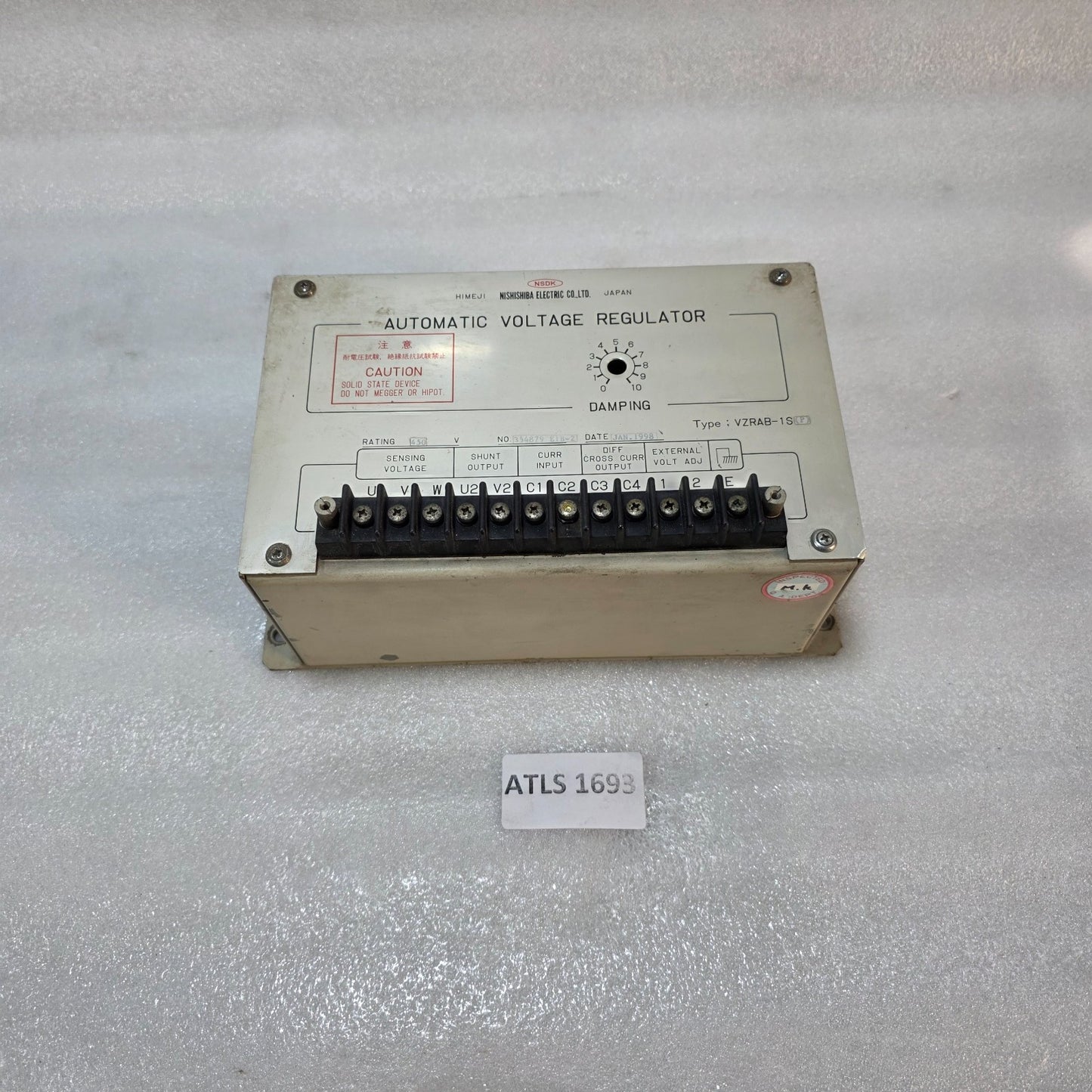 NISHISHIBA VZRAB-1S(P) AUTOMATIC VOLTAGE REGULATOR AVR 450V – INDUSTRIAL GENERAT