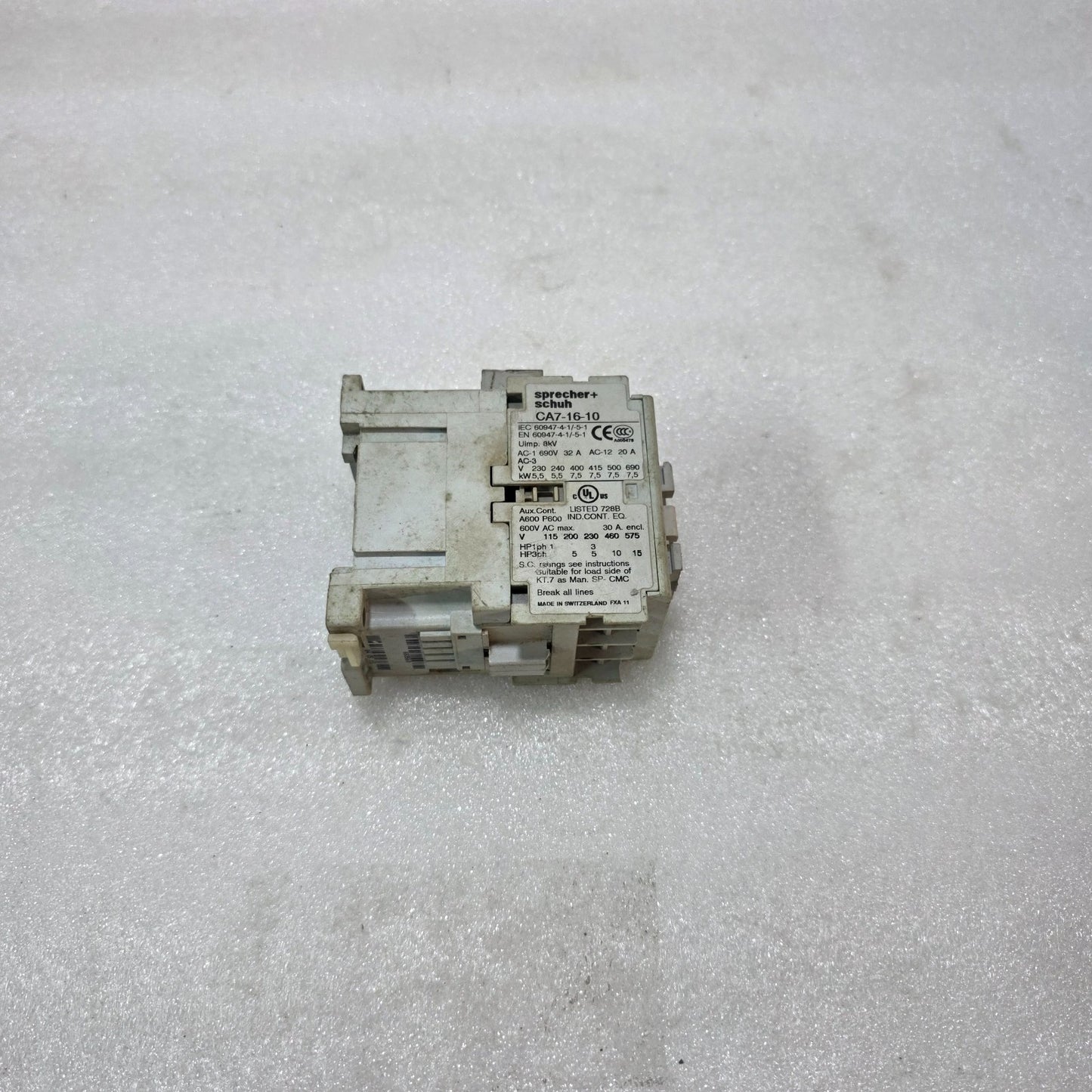 SPRECHER + SCHUH CA7-16-10 CONTACTOR 16A 3 POLE 110/120V COIL IEC MOTOR STARTER