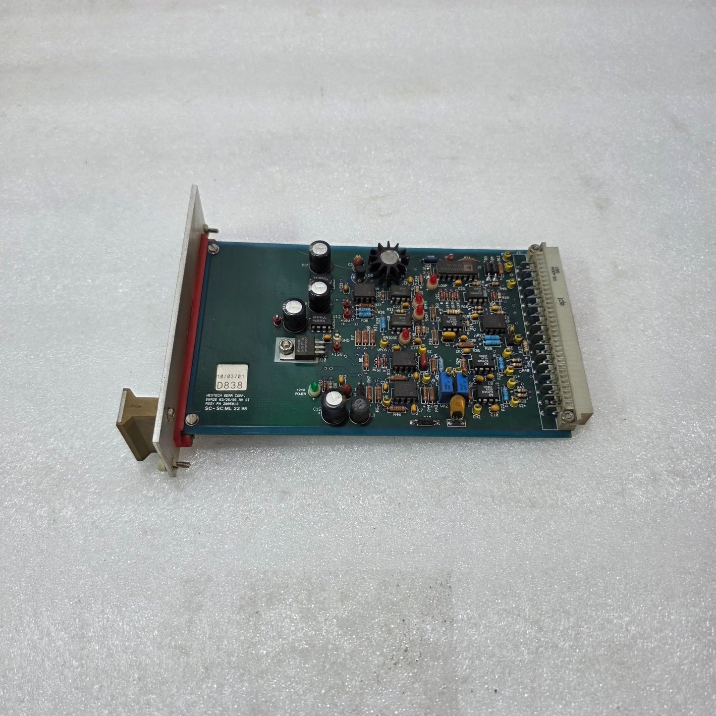 WESTECH DBA26 INDUSTRIAL CONTROL PCB MODULE ASSY PN 2005013 RACK CARD SC-SCML229