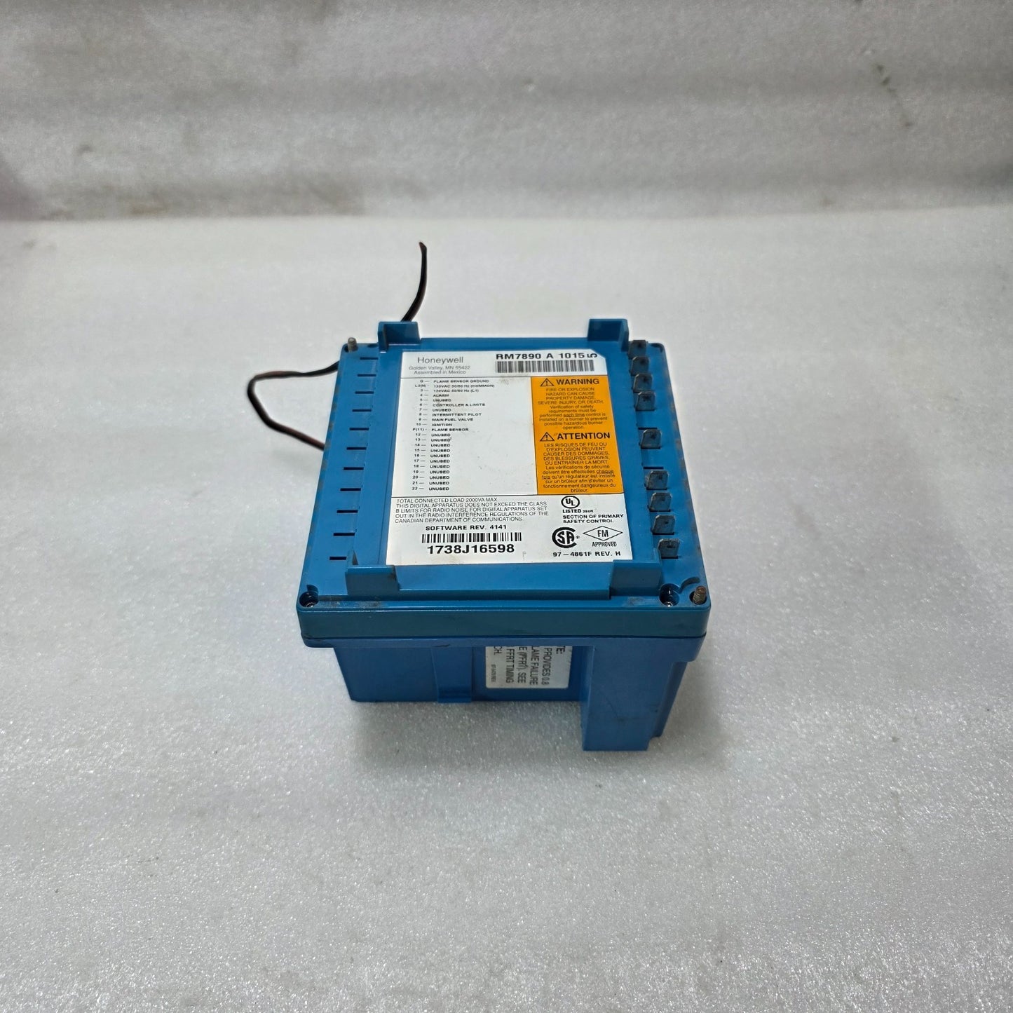 HONEYWELL RM7890A1015 BURNER CONTROL MODULE | FLAME SAFEGUARD CONTROLLER | 120VA